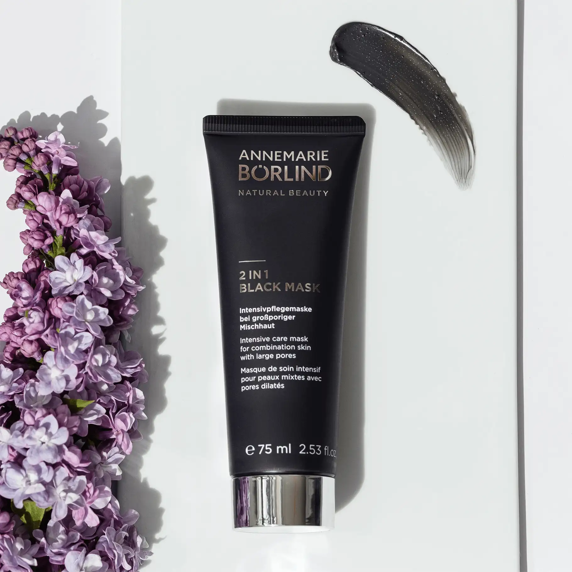 ANNEMARIE BÖRLIND 2 IN 1 BLACK MASK Intensivpflegemaske für Mischhaut mit großporiger Haut, 75 ml