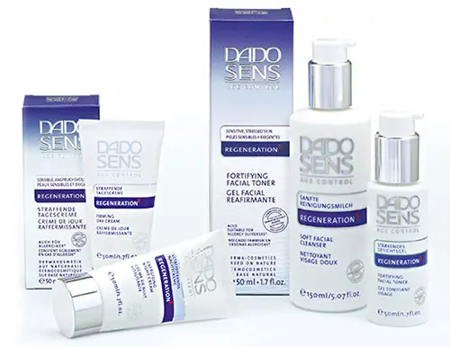 DADO SENS REGENERATION Gesichtspflege mit straffender Tagescreme, Toner, Reinigungsmilch und Serum