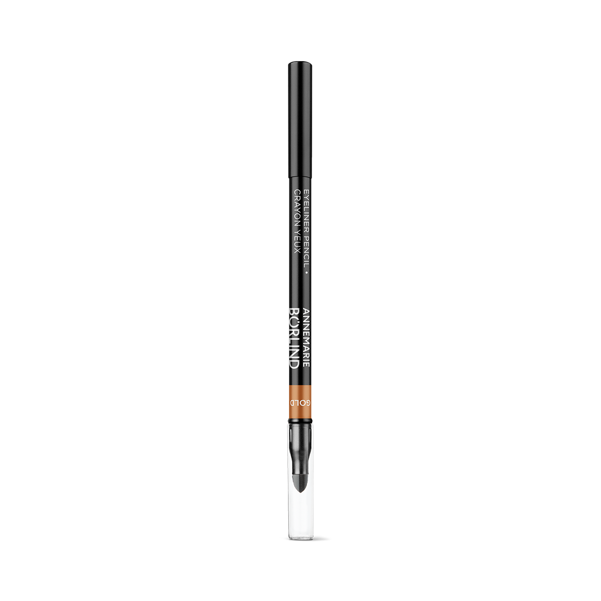 ANNEMARIE BÖRLIND Eyeliner Pencil in Gold, Stift mit schwarzem Gehäuse und transparentem Schutzkappe