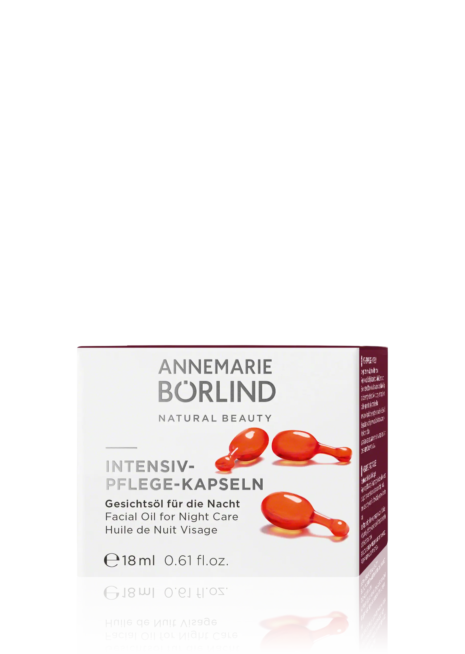 ANNEMARIE BÖRLIND Intensivpflege-Kapseln Gesichtsöl für die Nacht, 18 ml Faltschachtel mit roten Kapseln