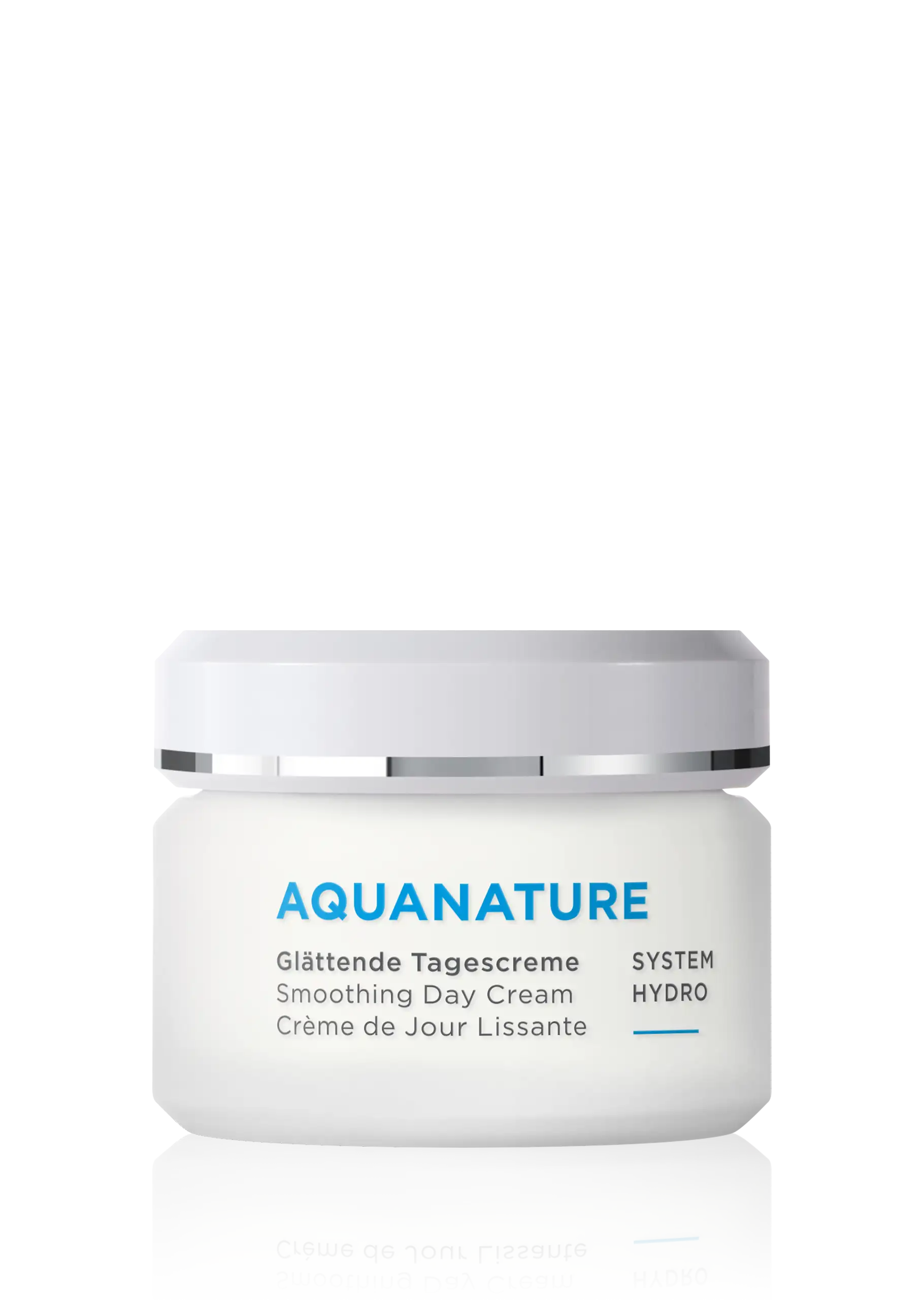 Smoothing Day Cream AQUANATURE Glättende Tagescreme im 50-ml-Tiegel mit SYSTEM HYDRO für glatte Haut