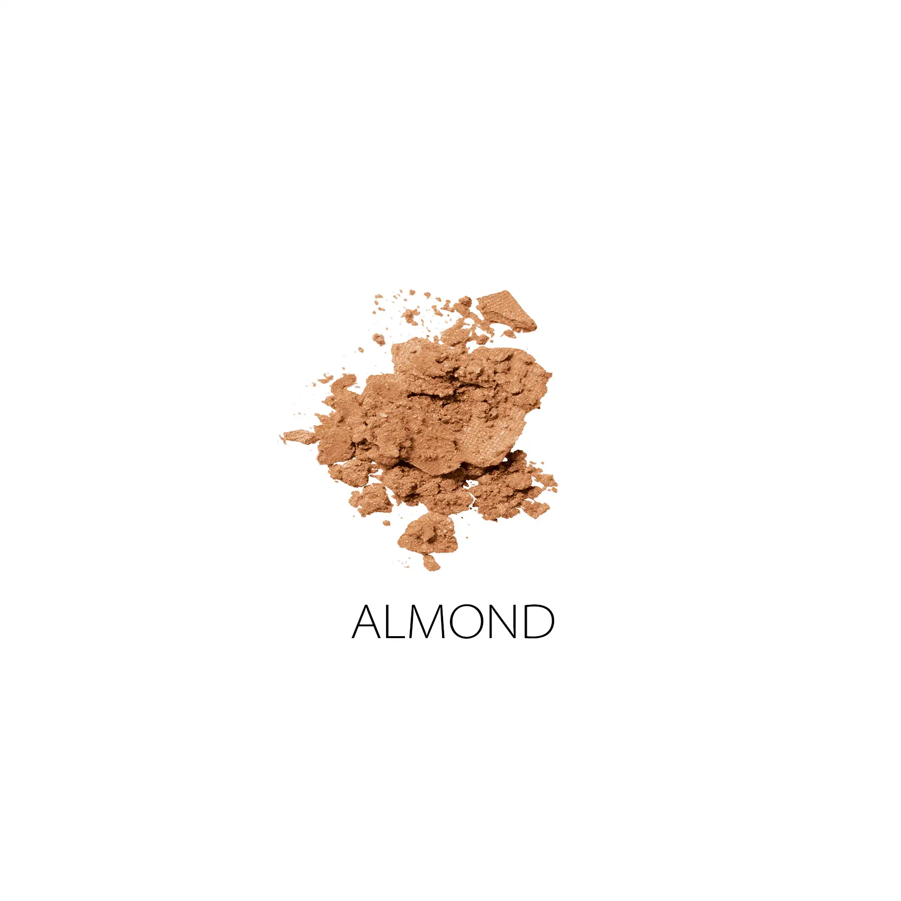 ANNEMARIE BÖRLIND Make-up Teint Compact Powder in Mandelbraun, lose Puderstruktur auf weißem Hintergrund