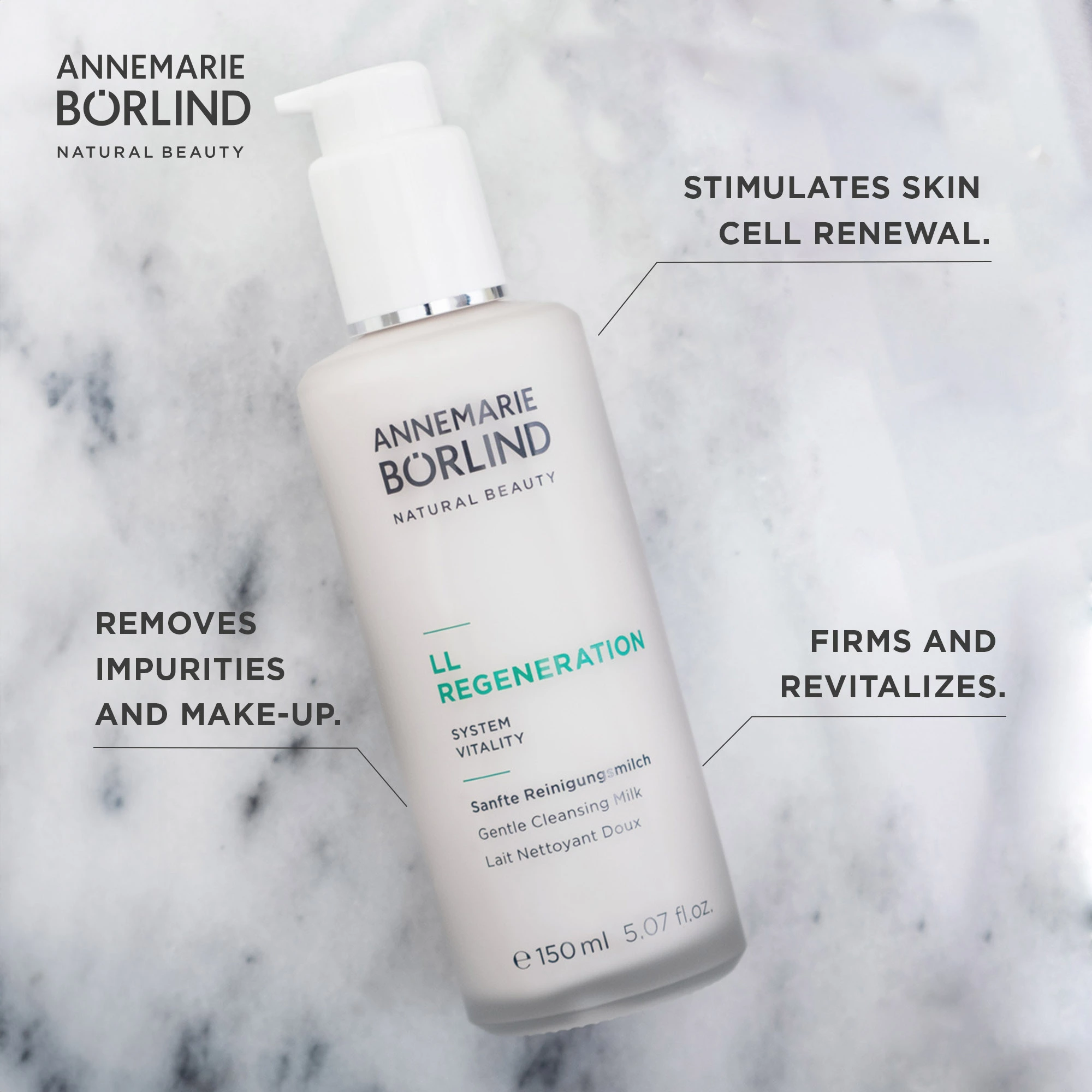 ANNEMARIE BÖRLIND LL REGENERATION Sanfte Reinigungsmilch 150 ml mit Zellregeneration und revitalisierender Wirkung
