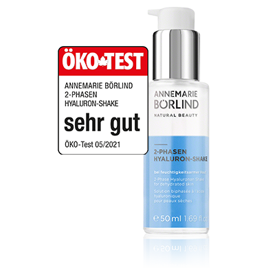 ANNEMARIE BÖRLIND 2-PHASEN HYALURON-SHAKE für feuchtigkeitsarme Haut mit sehr gutem ÖKO-TEST 05/2021