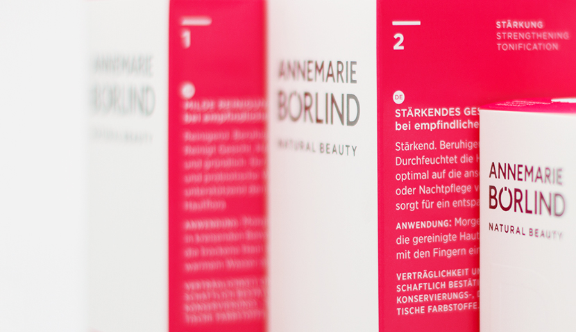 ANNEMARIE BÖRLIND Systempflege mit Reinigung und Stärkung für empfindliche Haut in roten und weißen Verpackungen