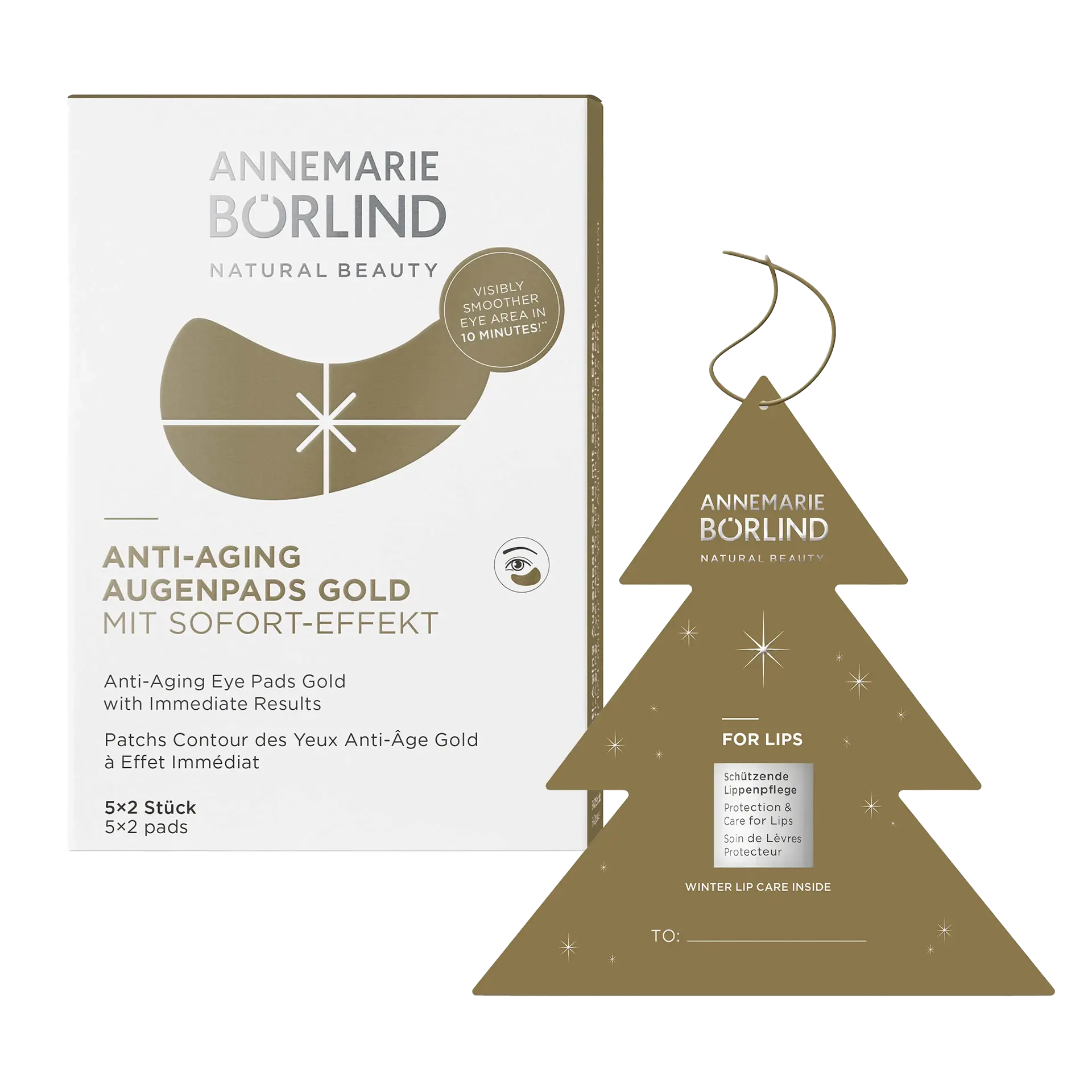ANNEMARIE BÖRLIND X-Mas Set mit Anti-Aging Augenpads Gold und For Lips Gold Limited Edition