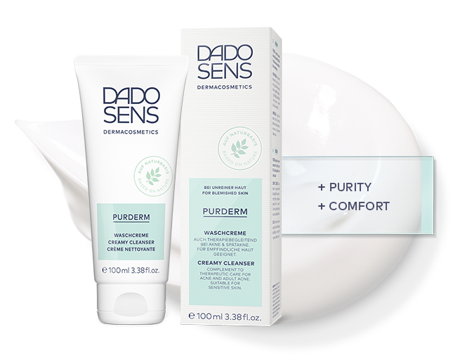 DADO SENS PURDERM Waschcreme 100 ml für unreine, empfindliche Haut, cremiger Cleanser