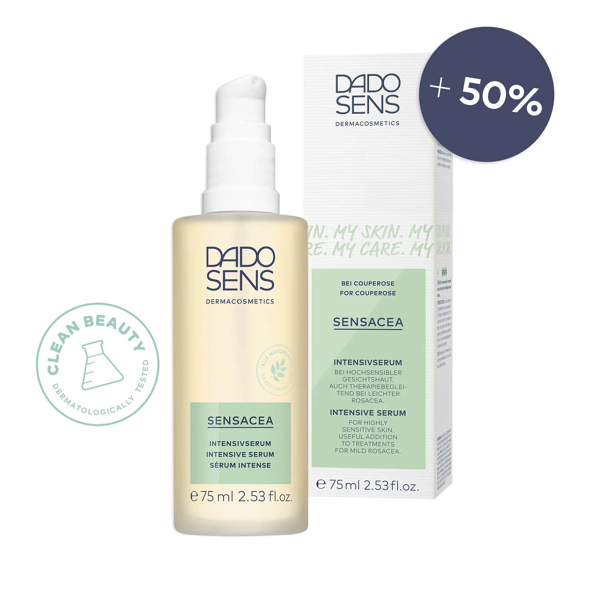 SÉRUM INTENSE 75 ml DADO SENS SENSACEA Intensivserum für hochsensible Haut mit 75 ml und 50 % mehr Inhalt