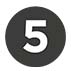 Schwarzer Kreis mit weißer Zahl 5 in der Mitte auf grauem Hintergrund