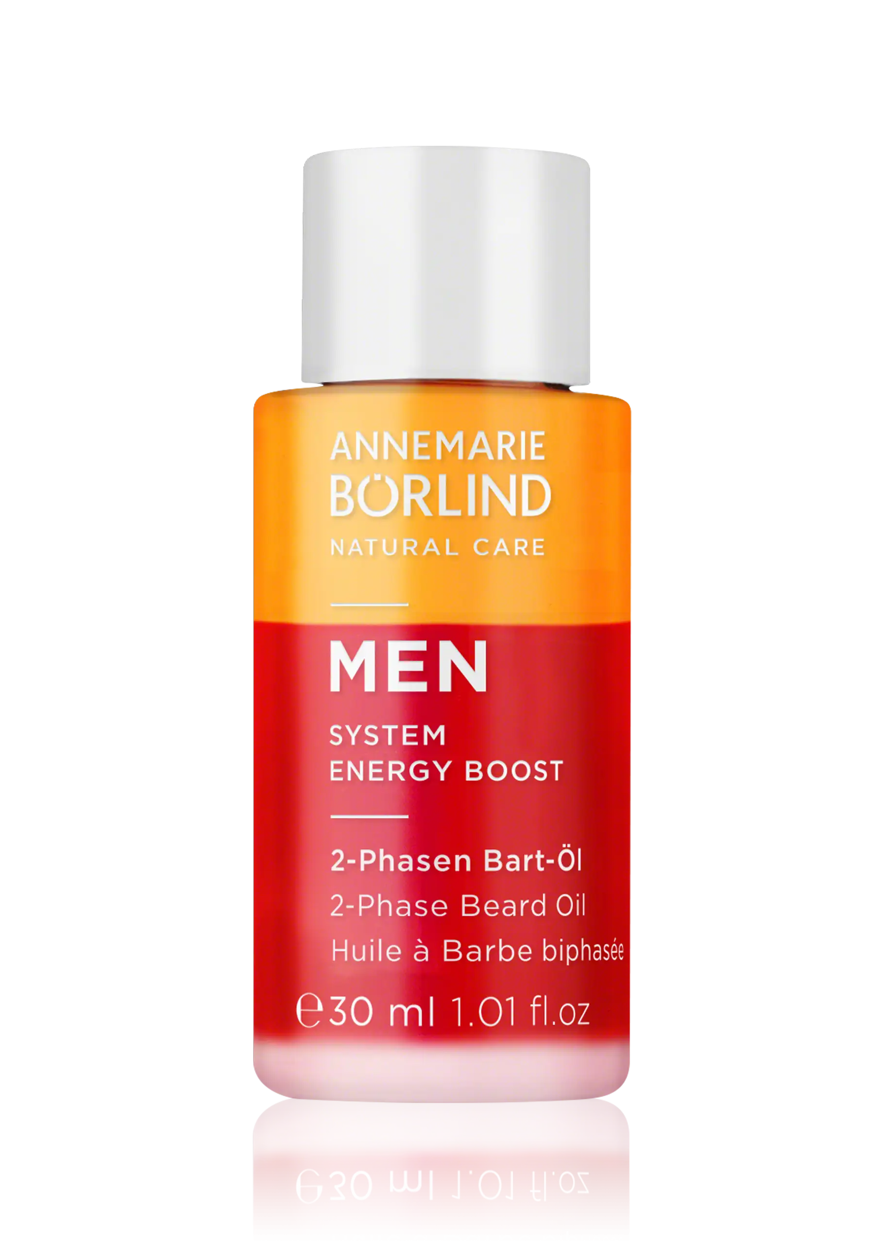 2-Phasen Bart-Öl ANNEMARIE BÖRLIND MEN 2-Phasen Bart-Öl im 30-ml-Spender mit oranger und roter Flüssigkeit