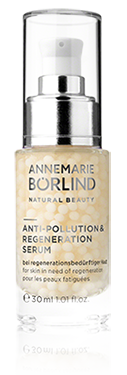 ANNEMARIE BÖRLIND Anti-Pollution & Regeneration Serum in 30 ml Pumpspender mit goldfarbenen Partikeln