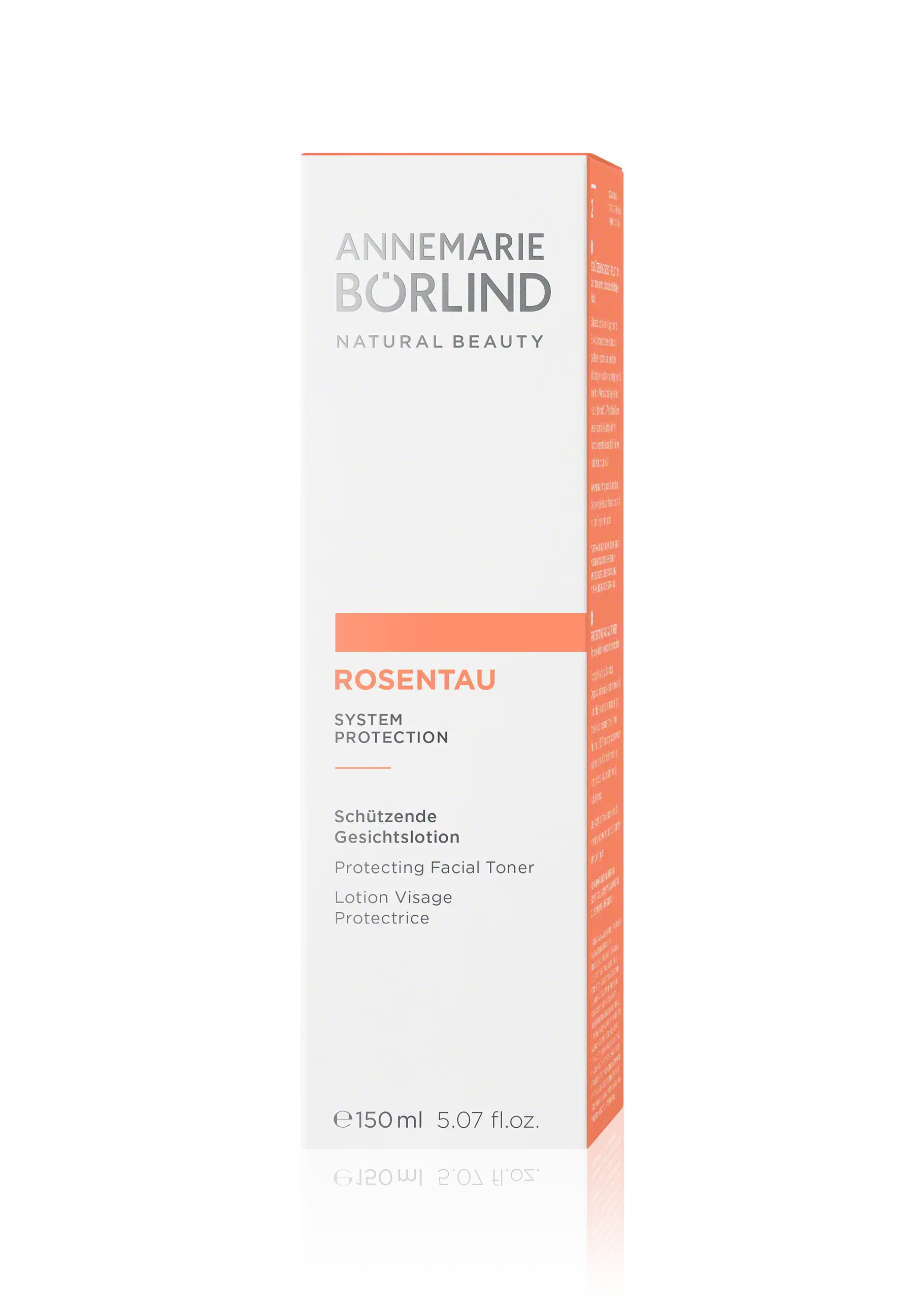 ANNEMARIE BÖRLIND ROSENTAU schützende Gesichtslotion 150 ml in weißer und oranger Faltschachtel