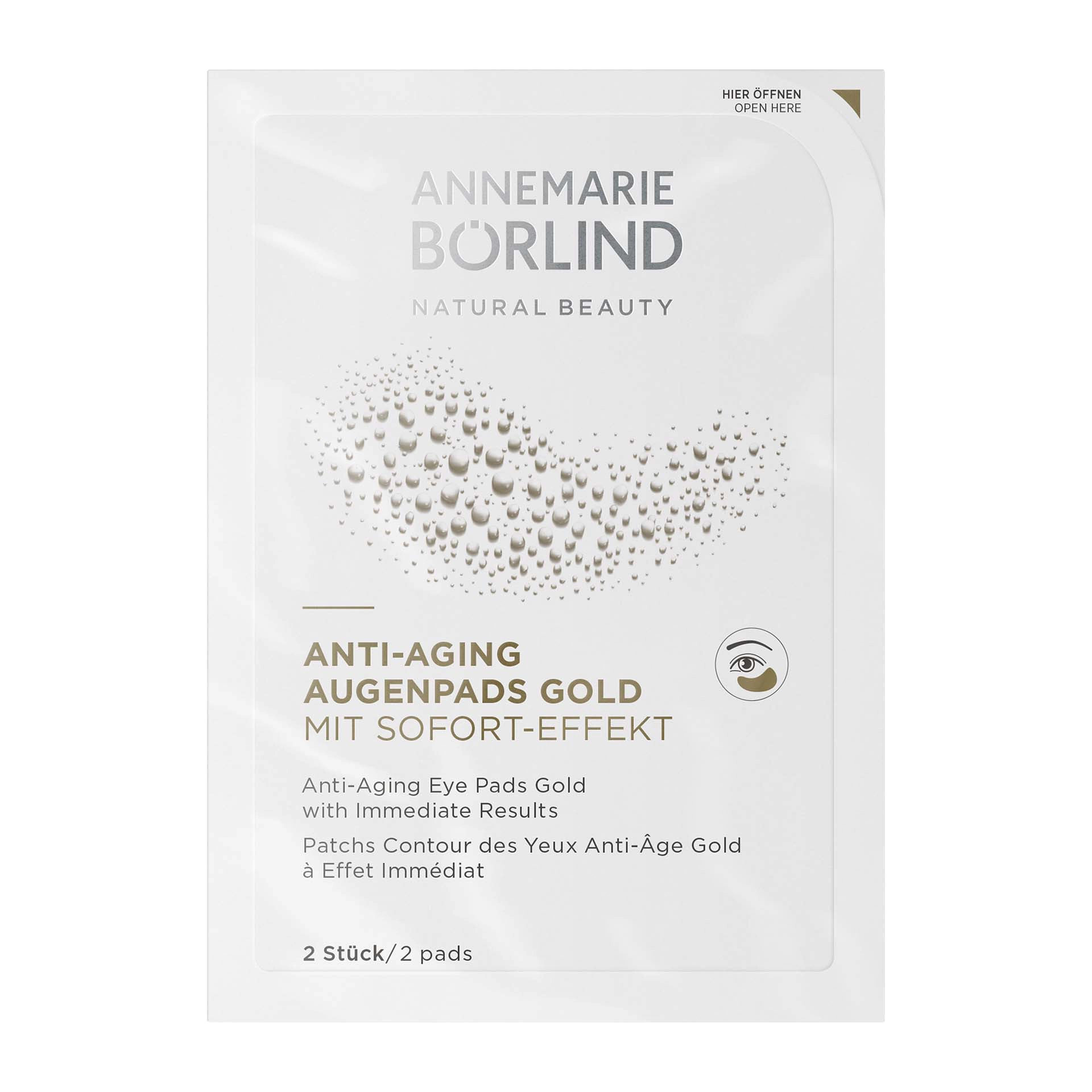 ANNEMARIE BÖRLIND Anti-Aging Augenpads Gold mit Sofort-Effekt, 2 Stück im Sachet
