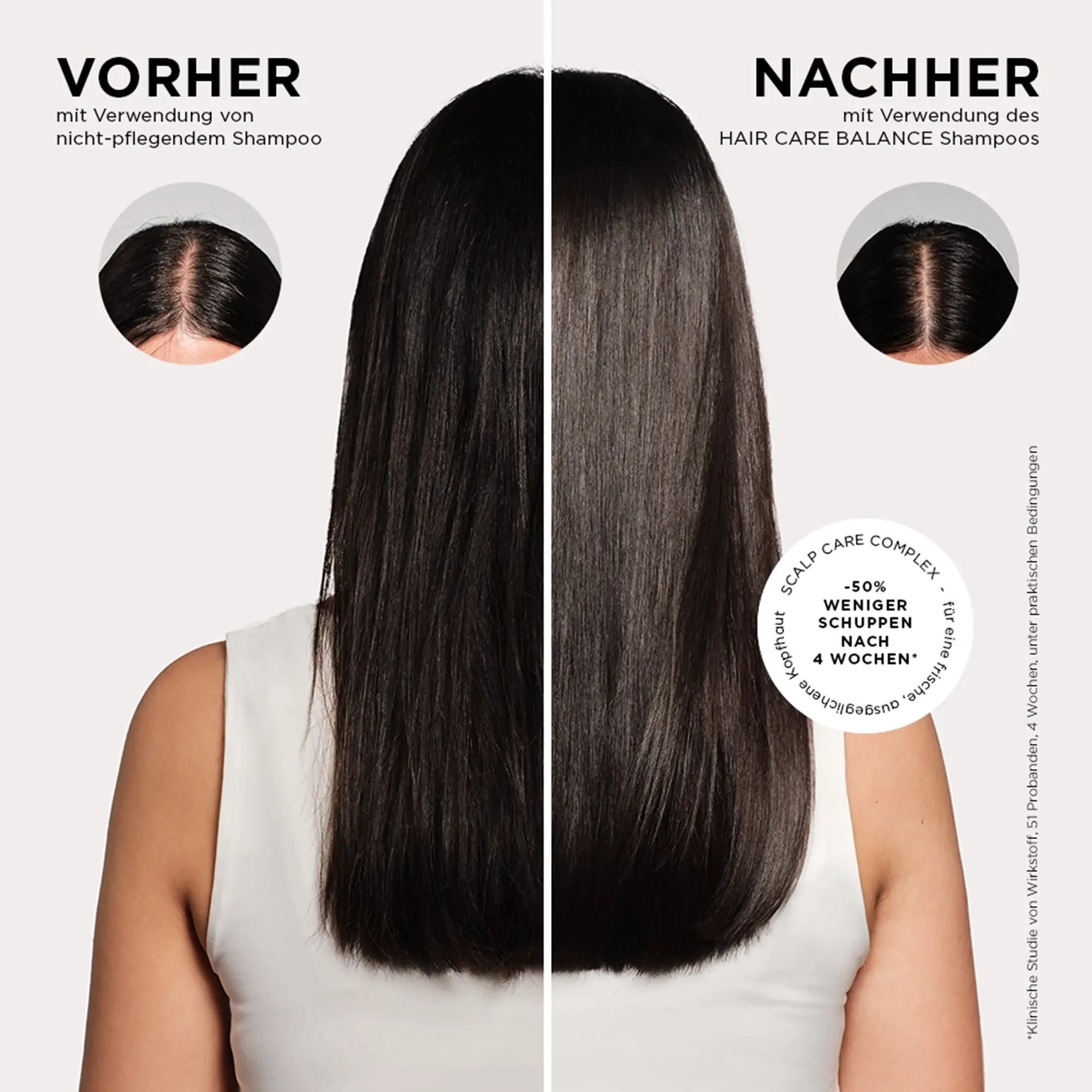 ANNEMARIE BÖRLIND Hair Care Balance Serie Vorher-Nachher-Abbildung der Haare