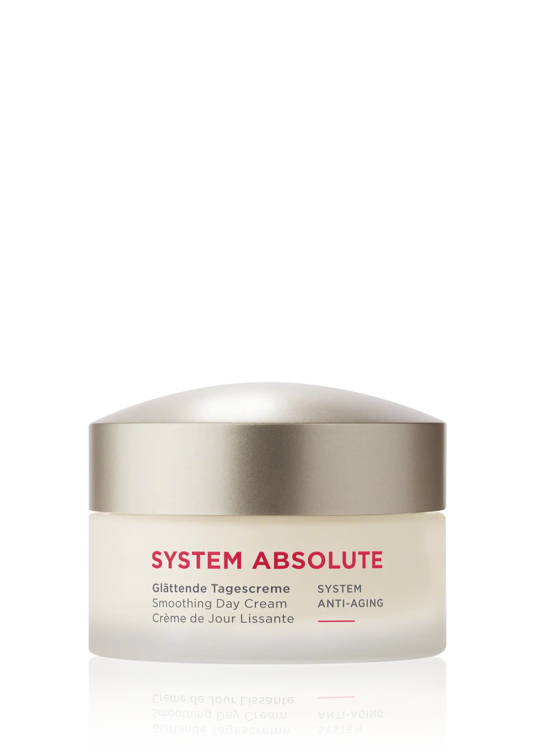 Smoothing Day Cream SYSTEM ABSOLUTE glättende Tagescreme im 50-ml-Tiegel mit Anti-Aging-Effekt und silbernem Deckel