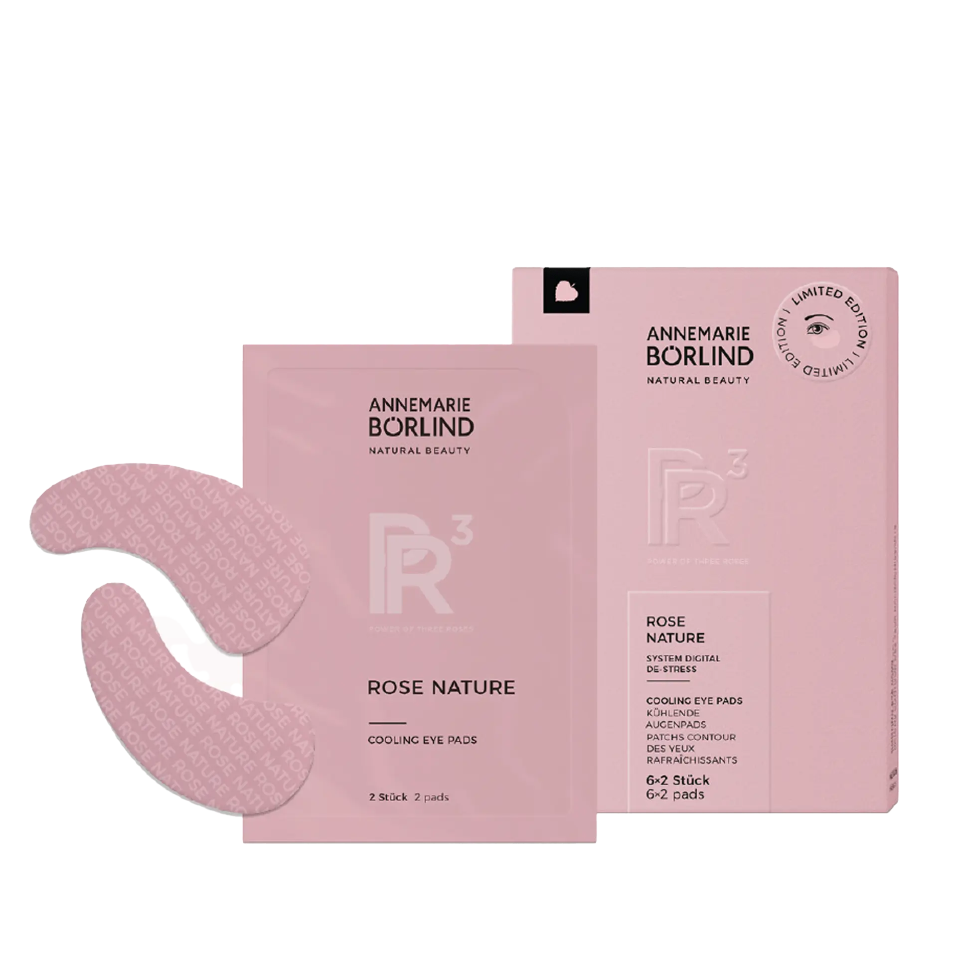 Cooling Eye Pads ANNEMARIE BÖRLIND ROSE NATURE kühlende Augenpads, 6x2 Stück, limitierte Edition, rosa Verpackung