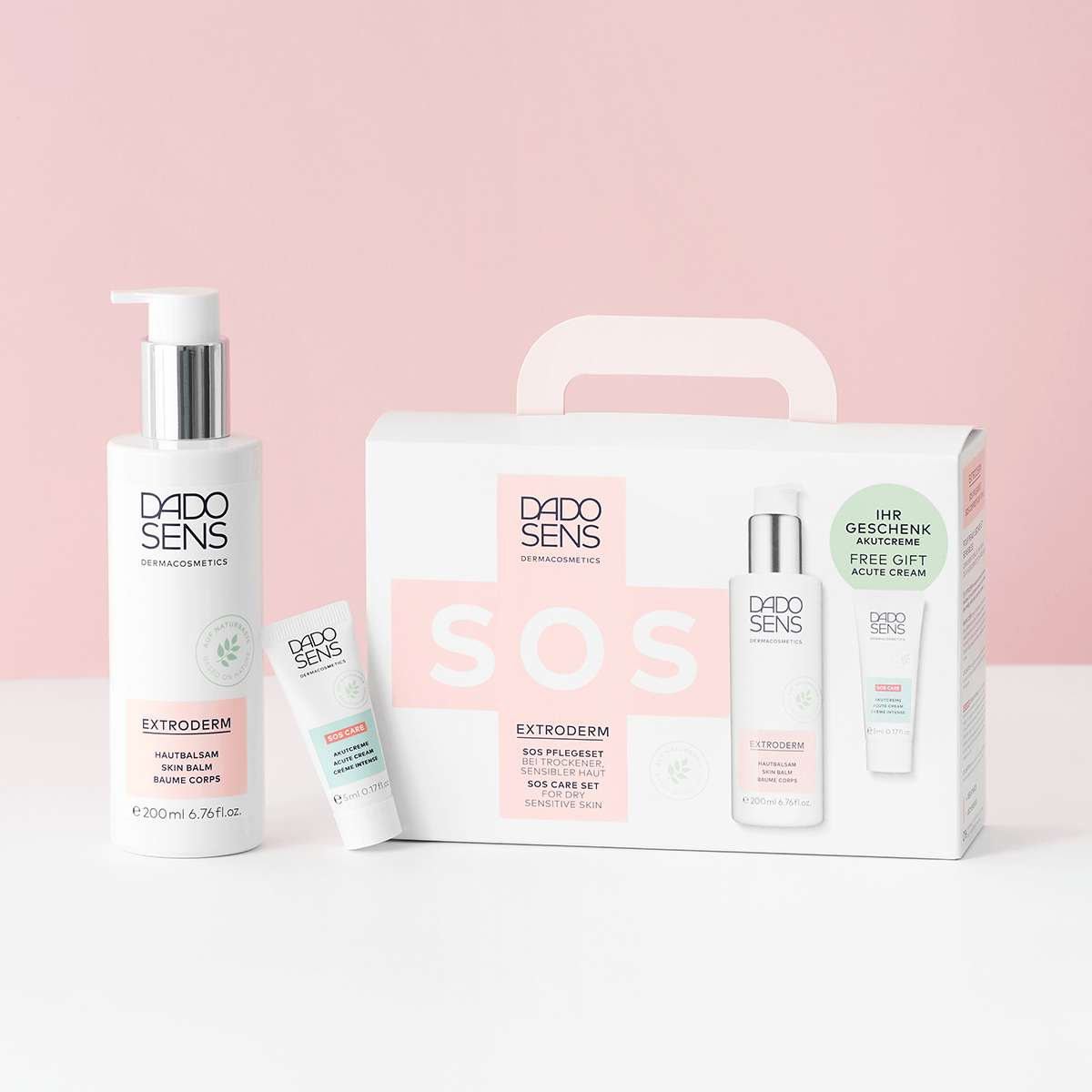 DADO SENS EXTRODERM SOS Pflegeset mit Hautbalsam 200 ml und Akutcreme 5 ml als Geschenk
