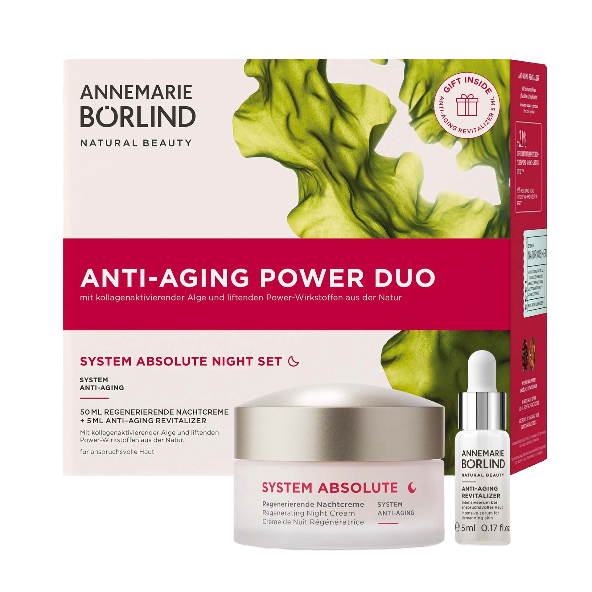 NIGHT SET ANNEMARIE BÖRLIND Anti-Aging Power Duo mit regenerierender Nachtcreme 50 ml und Revitalizer 5 ml