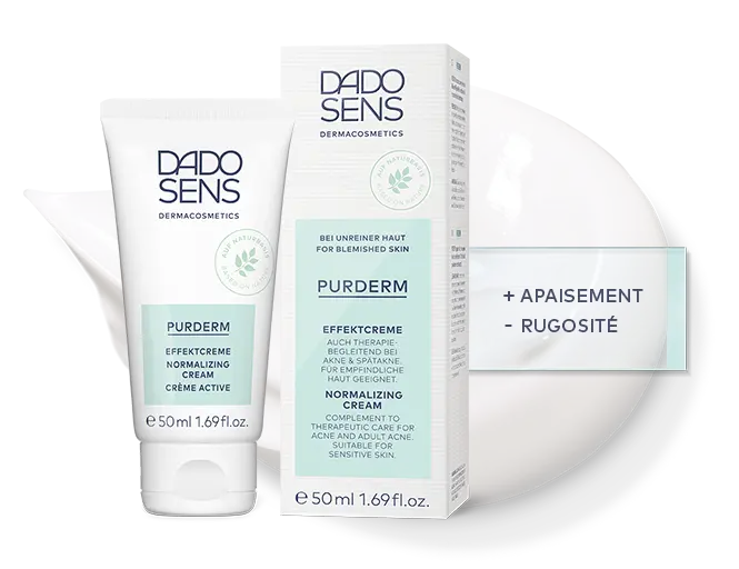DADO SENS PURDERM Effektcreme für unreine, empfindliche Haut, 50 ml, mit beruhigender Wirkung