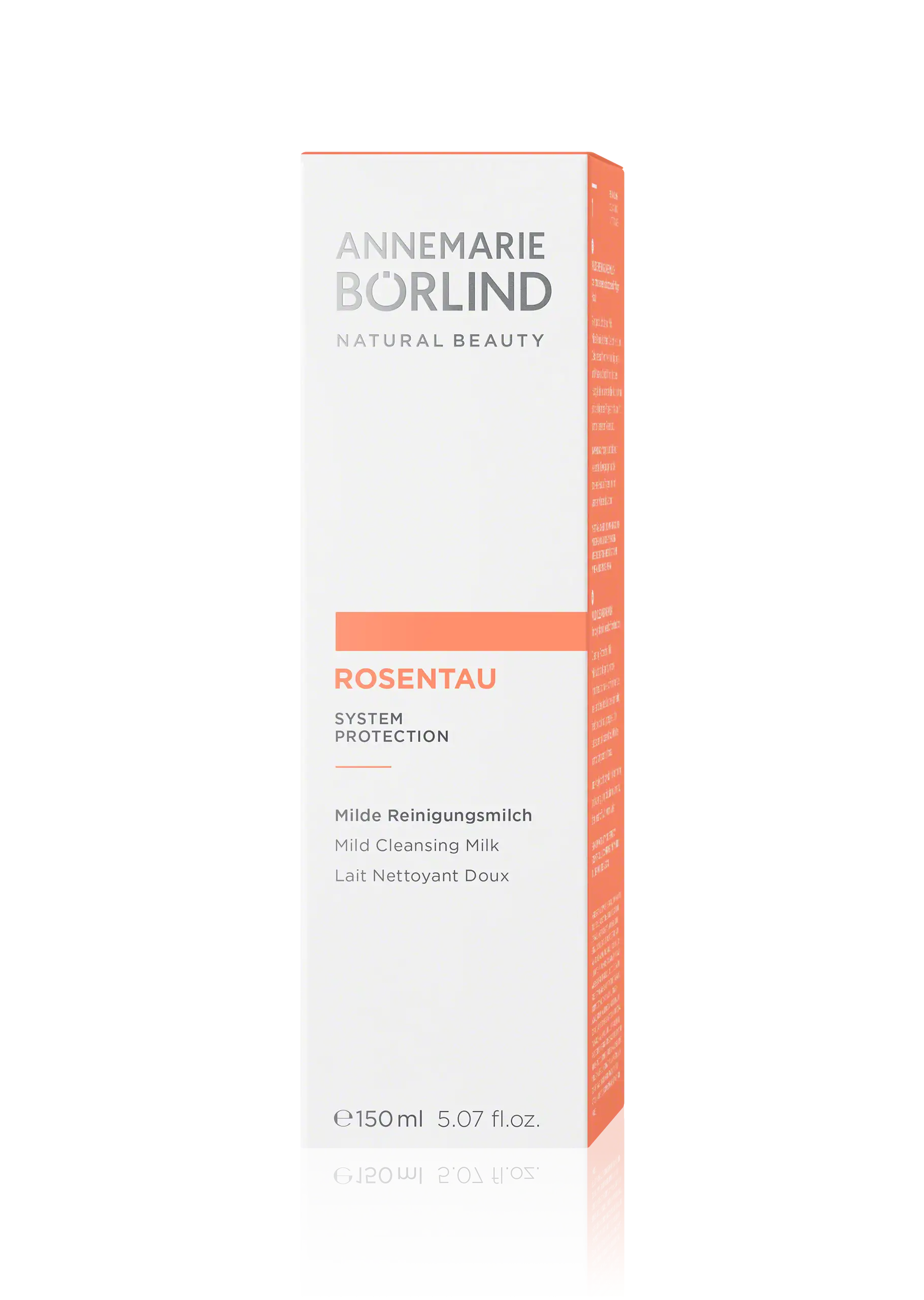 ANNEMARIE BÖRLIND ROSENTAU milde Reinigungsmilch 150 ml in weißer und oranger Faltschachtel