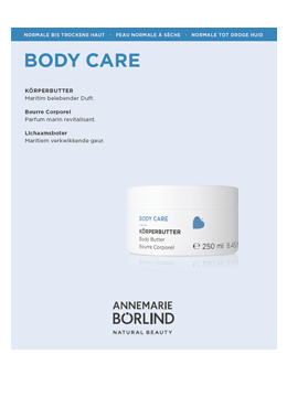 ANNEMARIE BÖRLIND Body Care Körperbutter 250 ml mit maritim belebendem Duft für normale bis trockene Haut