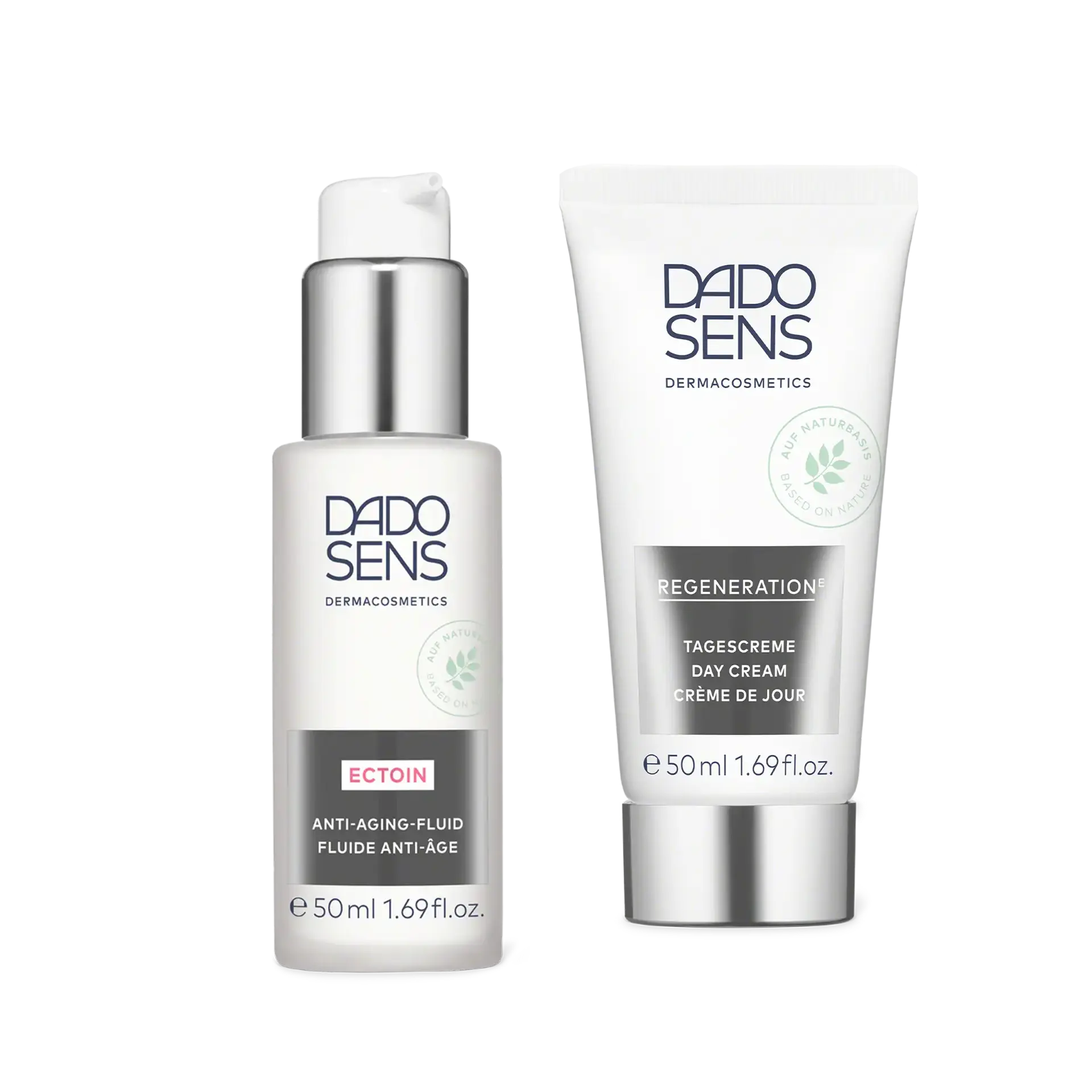 Kit ectoin DADO SENS ECTOIN Anti-Aging-Fluid und Regeneration Tagescreme je 50 ml in weißer Verpackung