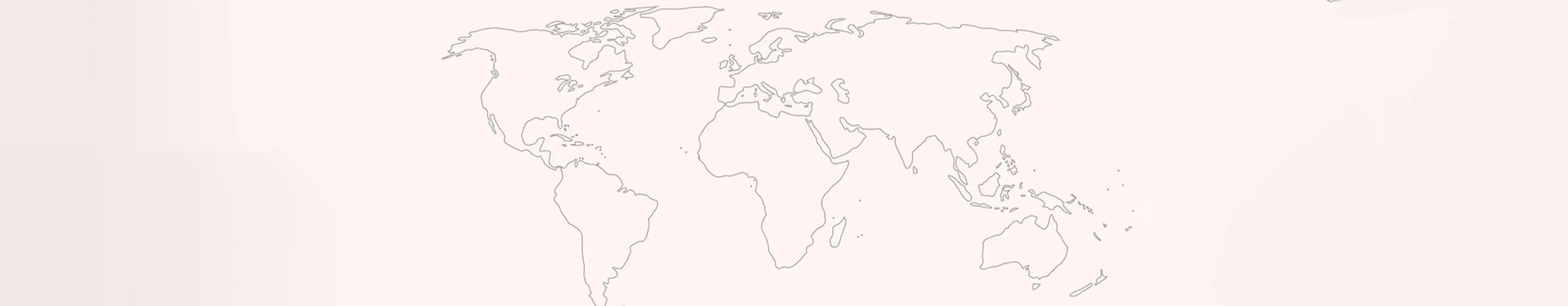 Weltkarte mit Umrissen der Kontinente auf hellem Hintergrund ohne weitere Details oder Beschriftungen