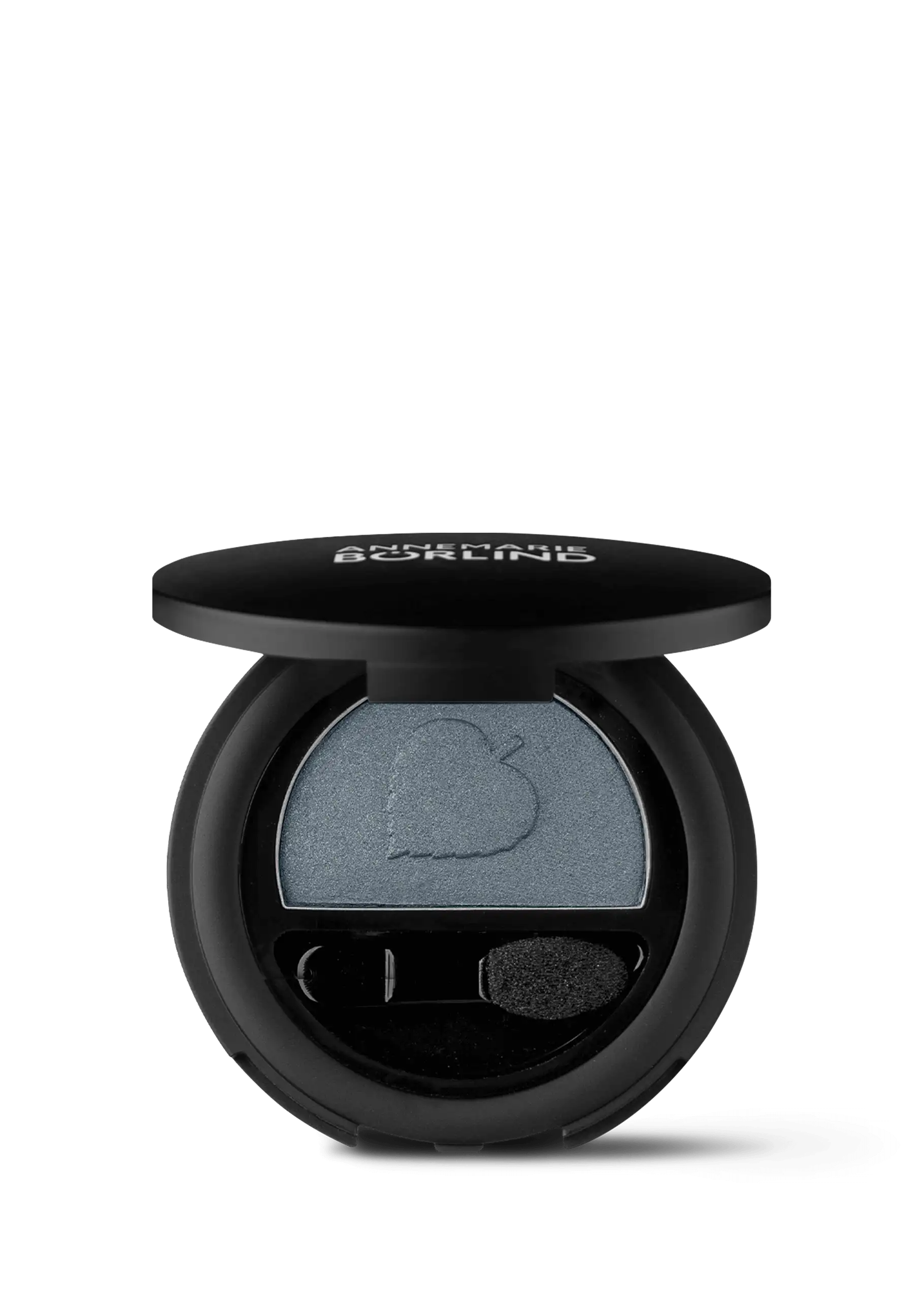 ANNEMARIE BÖRLIND Lidschatten in Grau-Blau mit Applikator in runder schwarzen Dose