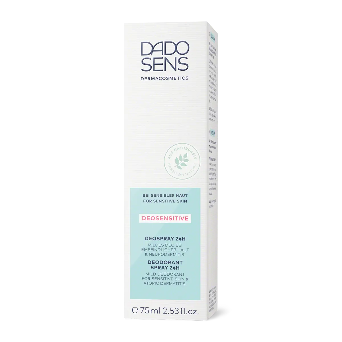 DADO SENS DEOSENSITIVE Deospray 24h für empfindliche Haut und Neurodermitis, 75 ml Faltschachtel