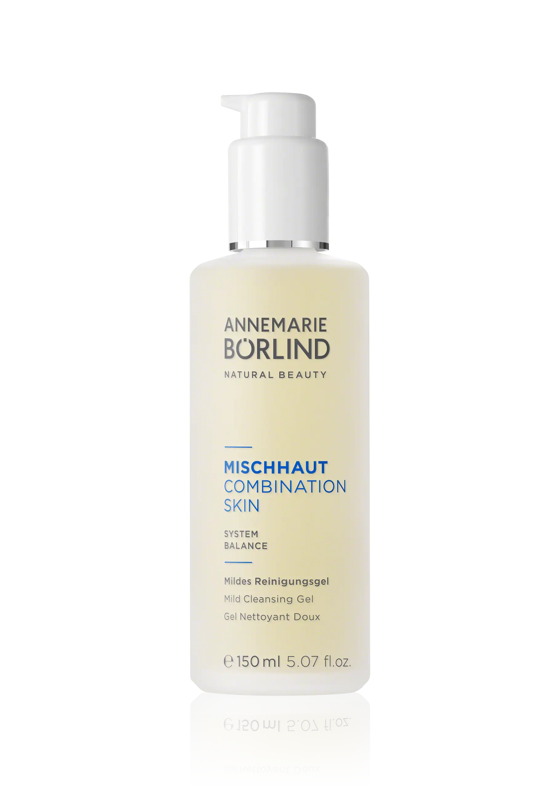 Mildes Reinigungsgel ANNEMARIE BÖRLIND mildes Reinigungsgel für Mischhaut in 150-ml-Flasche mit Pumpspender