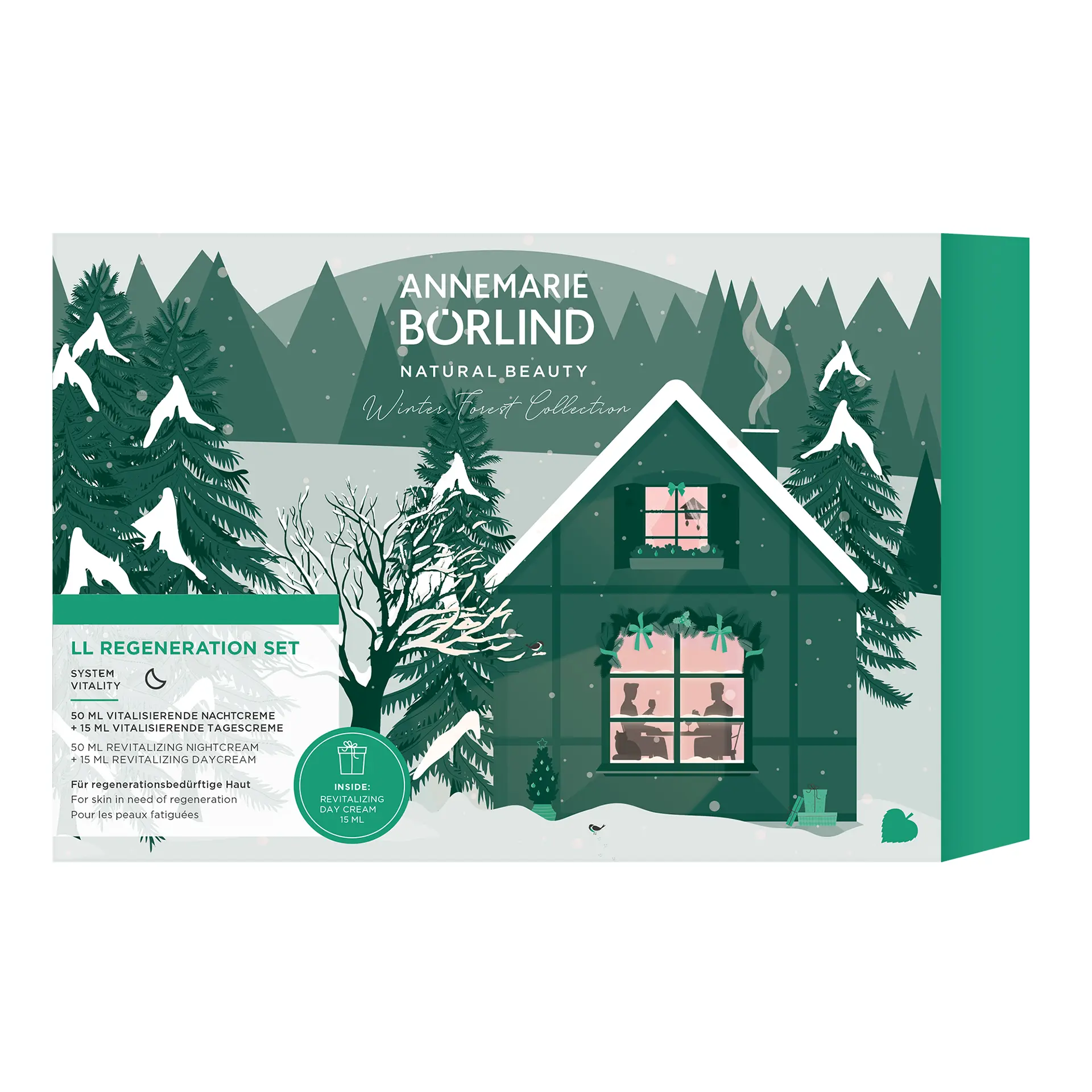 ANNEMARIE BÖRLIND LL REGENERATION SET mit vitalisierender Nacht- und Tagescreme, Winterwald-Design
