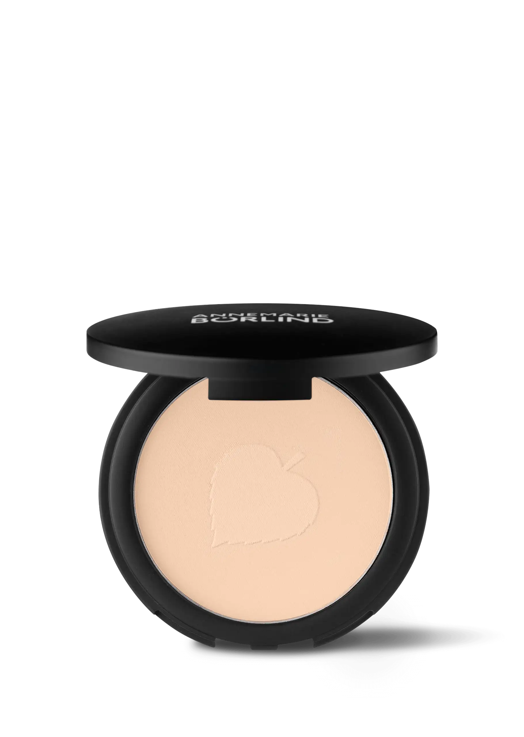 ANNEMARIE BÖRLIND Compact Powder Teint Light 10g in schwarzer Dose mit geprägtem Blätter-Motiv