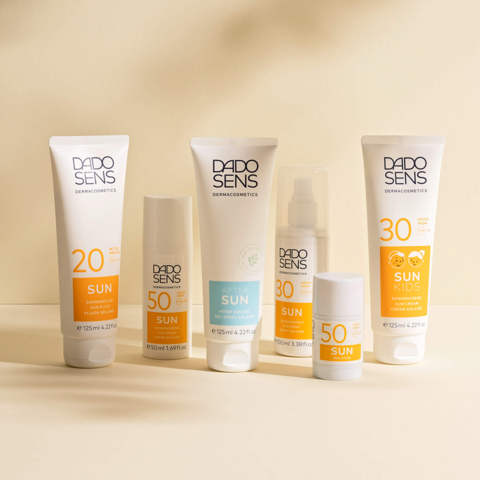 DADO SENS Sonnenpflege mit LSF 20, 30, 50, After Sun Gel und Sun Stick für Kinder und Erwachsene