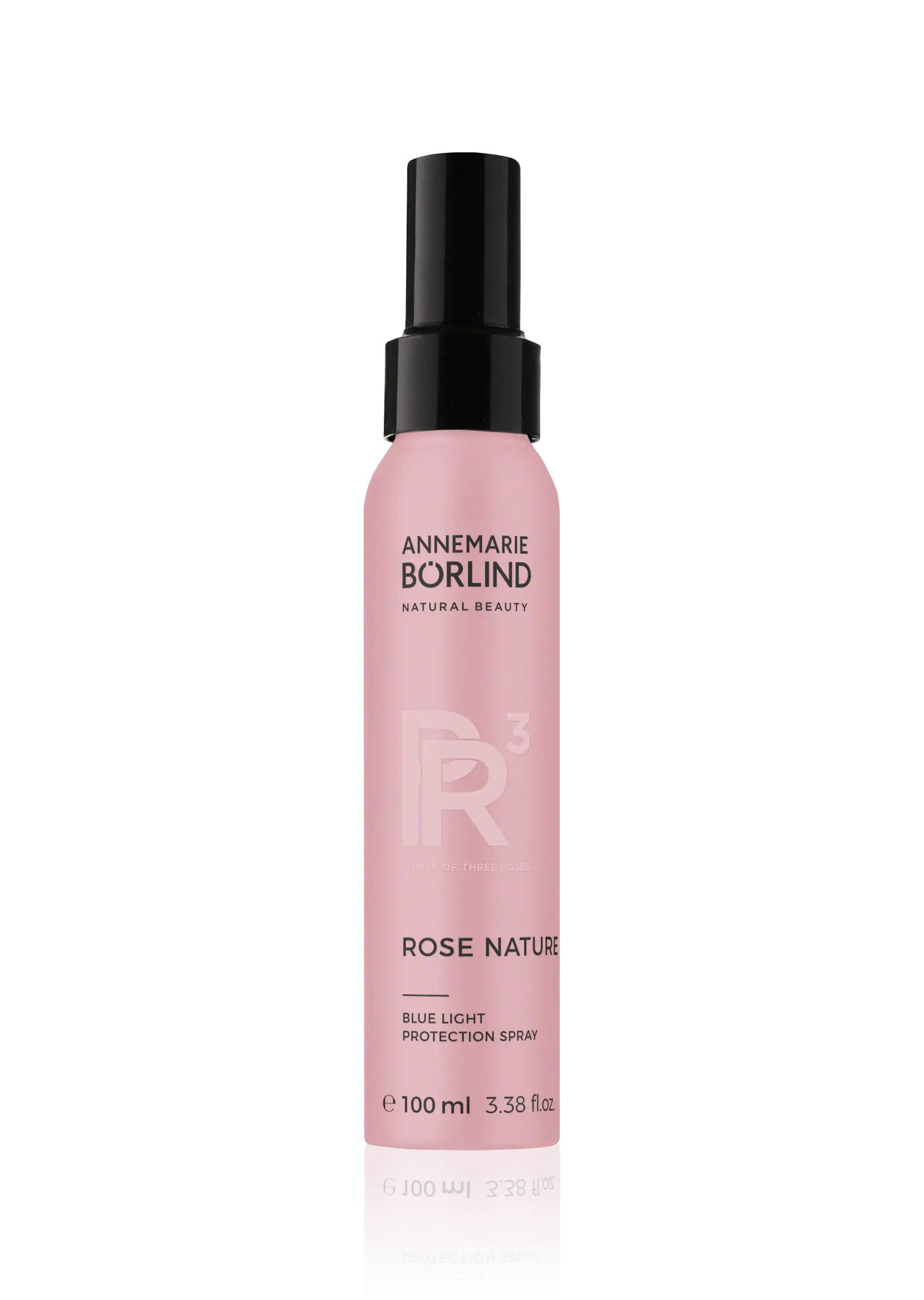 Blue Light Protection Spray ANNEMARIE BÖRLIND ROSE NATURE Blue Light Protection Spray, 100 ml, rosa Flasche mit schwarzem Sprühkopf