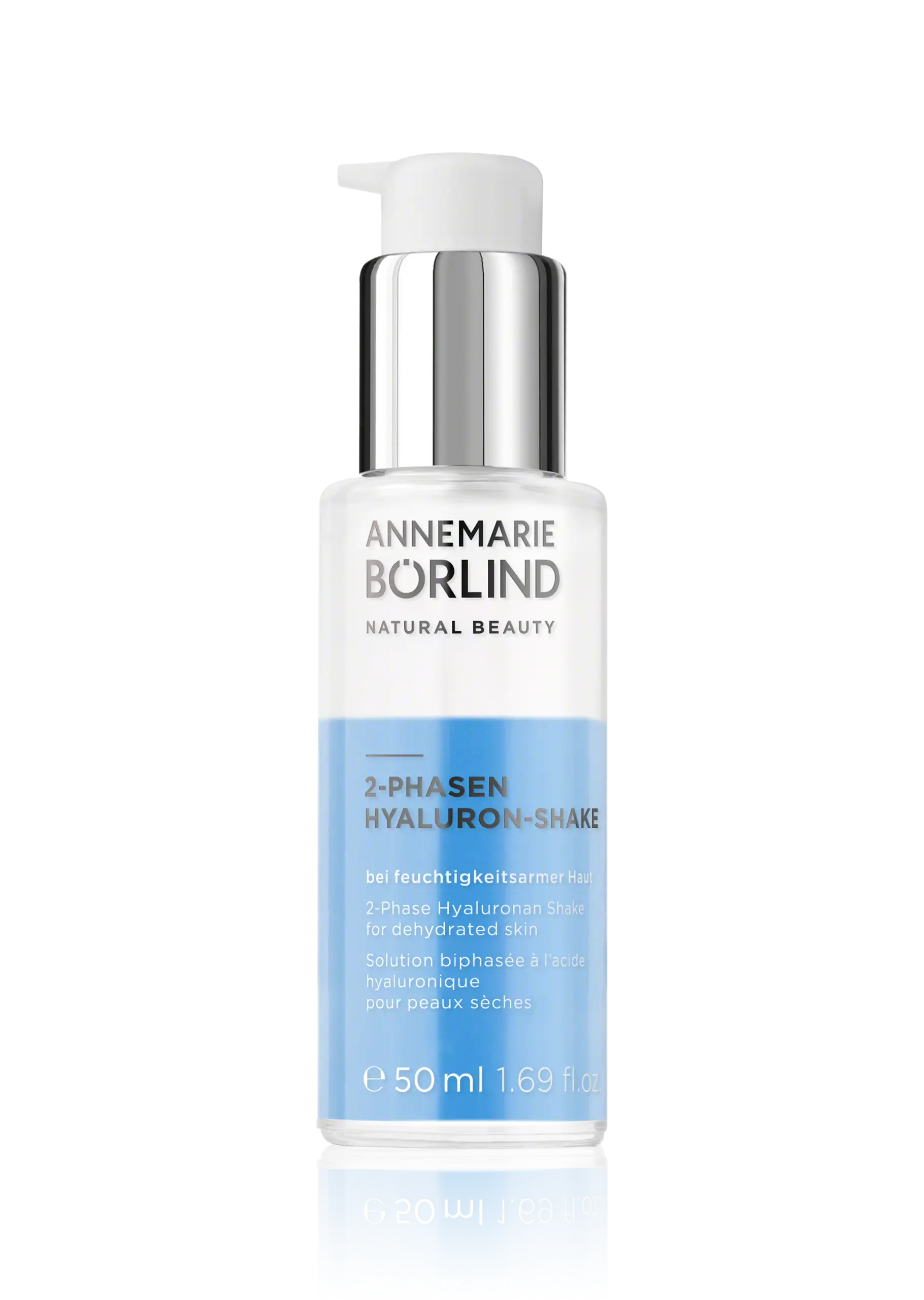 ANNEMARIE BÖRLIND 2-Phasen Hyaluron-Shake für feuchtigkeitsarme Haut, 50 ml Flasche mit Pumpspender