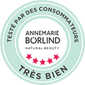 Testsiegel von ANNEMARIE BÖRLIND mit fünf roten Sternen und Text in französischer Sprache