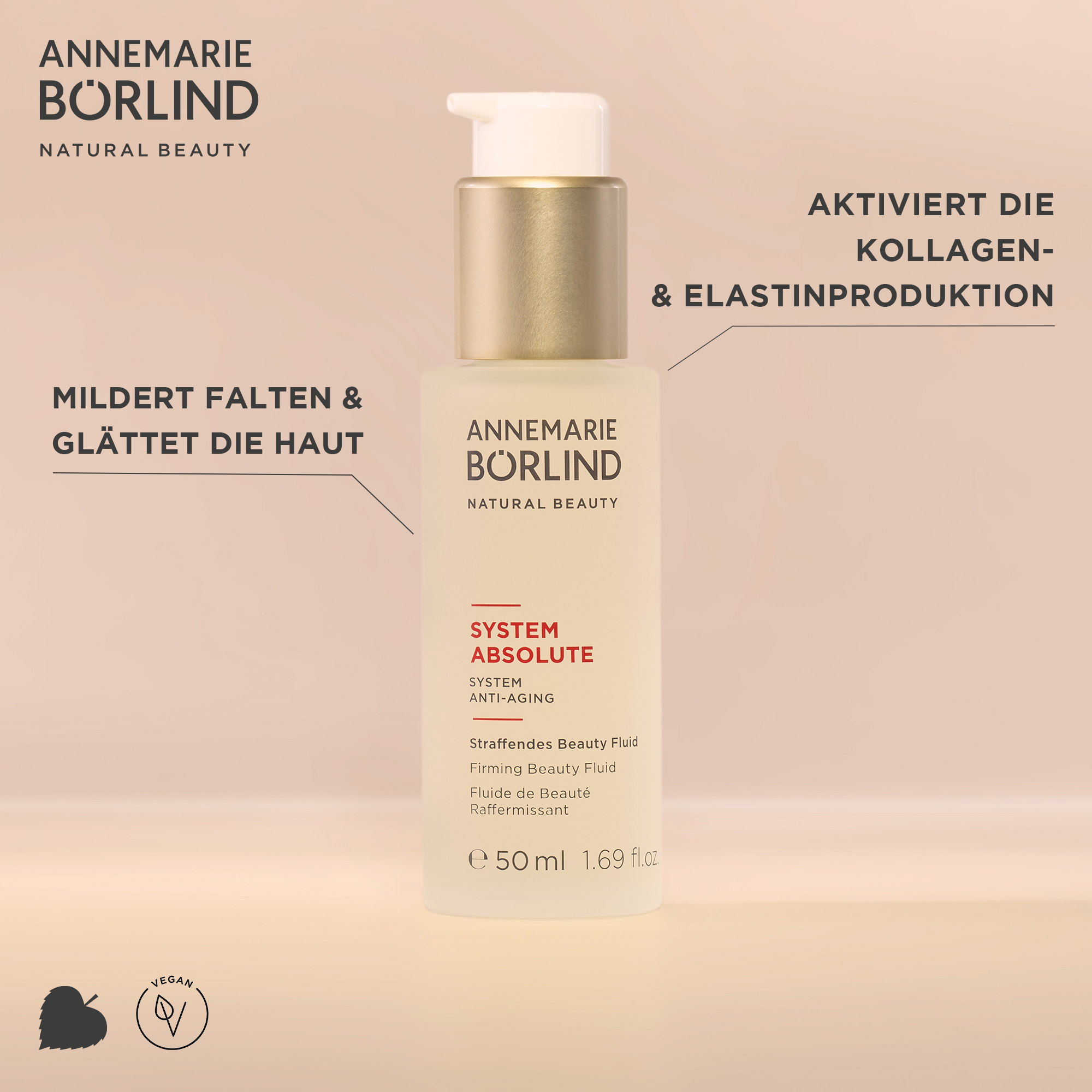 ANNEMARIE BÖRLIND SYSTEM ABSOLUTE Straffendes Beauty Fluid 50 ml, mildert Falten, aktiviert Kollagenproduktion