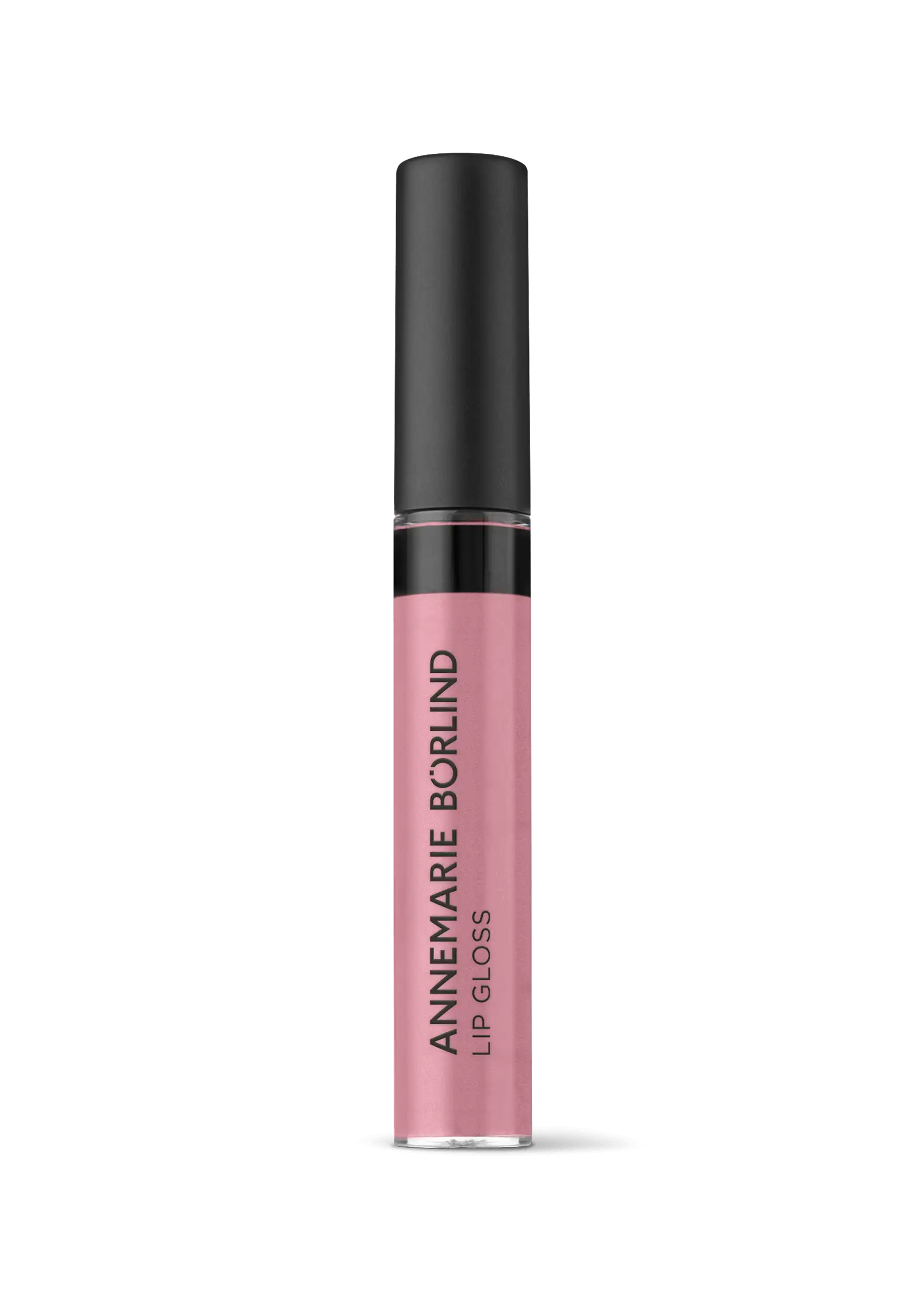 ANNEMARIE BÖRLIND Lip Gloss in rosa, 9 ml, mit schwarzem Deckel und transparentem Flakon
