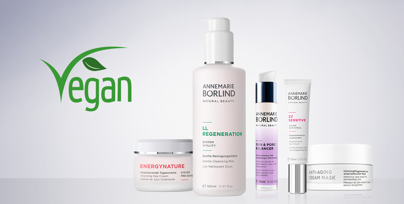 ANNEMARIE BÖRLIND vegane Hautpflege mit Tagescreme, Reinigungsmilch, Serum, Augencreme und Anti-Aging-Maske