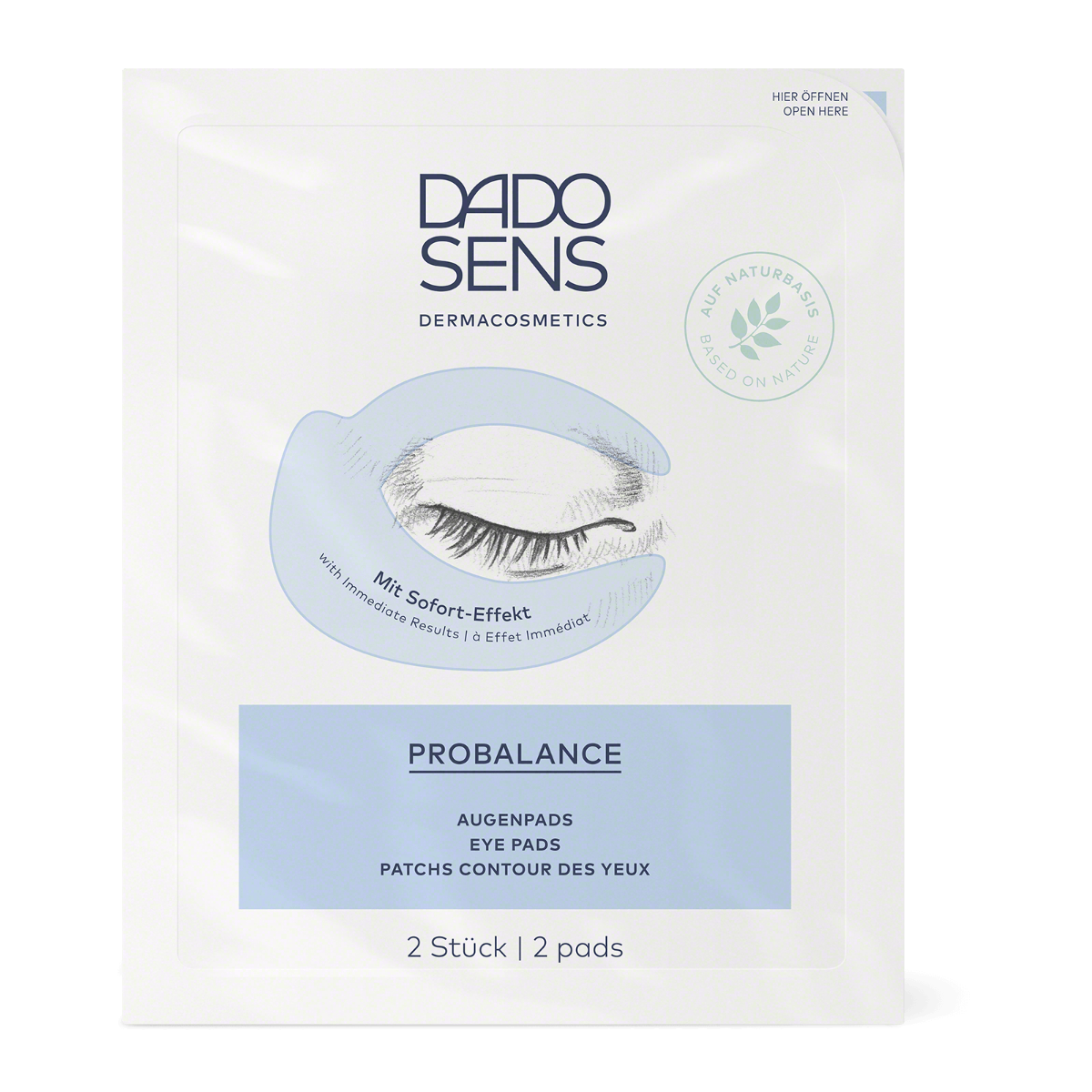 PATCHS CONTOUR DES YEUX DADO SENS PROBALANCE Augenpads mit Sofort-Effekt, 2 Stück, auf Naturbasis, Sachet