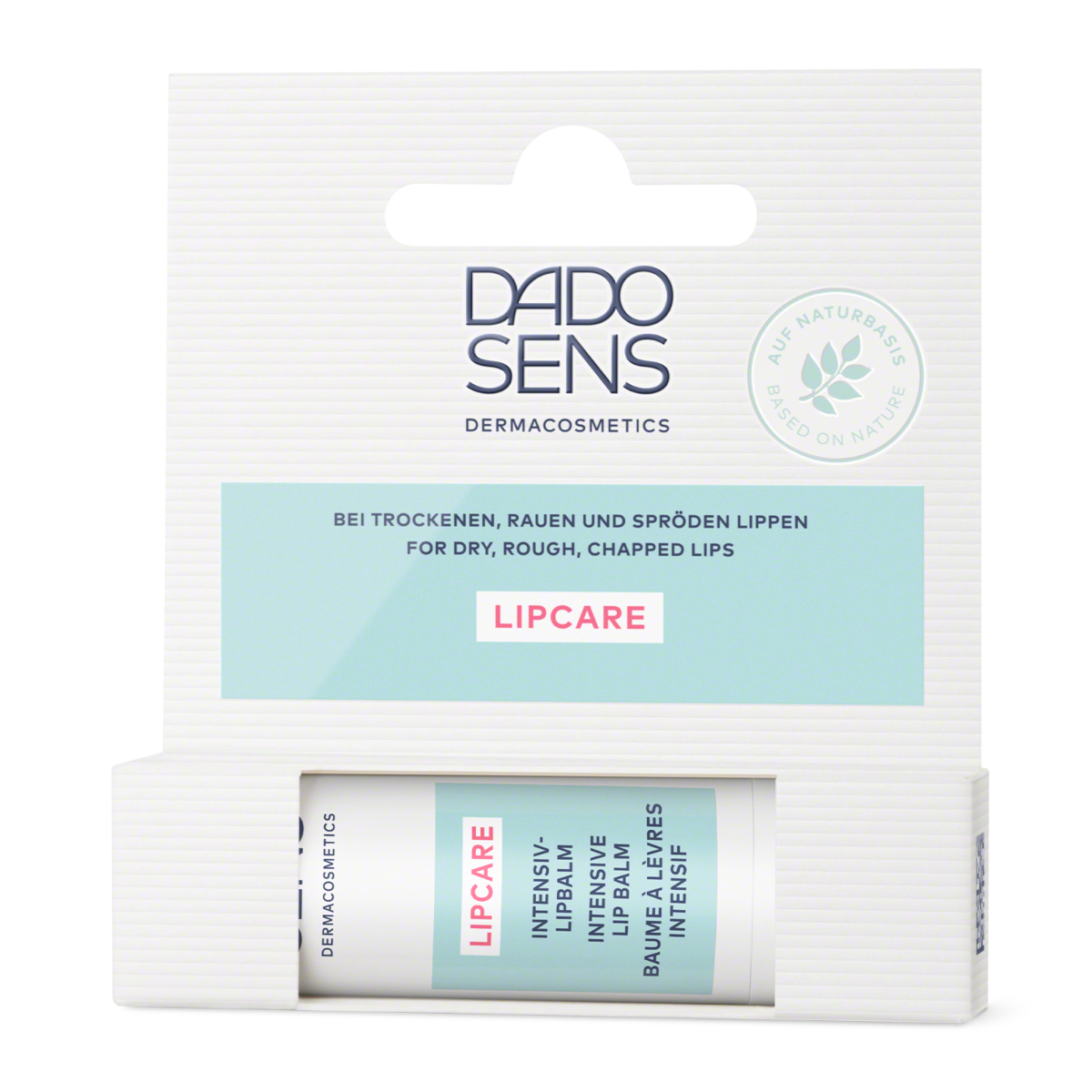 DADO SENS Lipcare Intensiv-Lipbalm für trockene, raue und spröde Lippen, Naturbasis