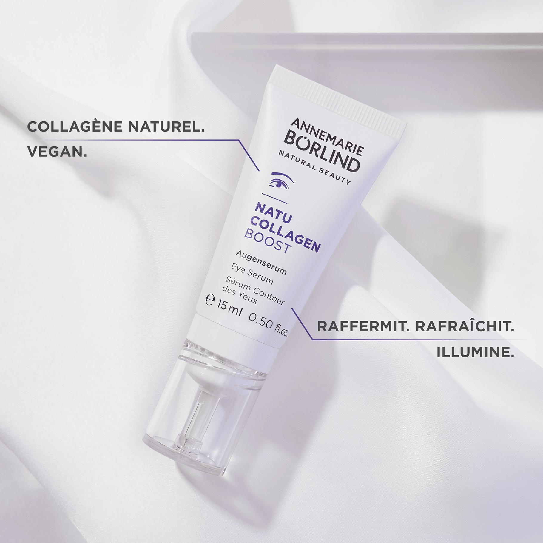 ANNEMARIE BÖRLIND NATU COLLAGEN BOOST Augenserum mit natürlichem veganem Kollagen, 15 ml Tube
