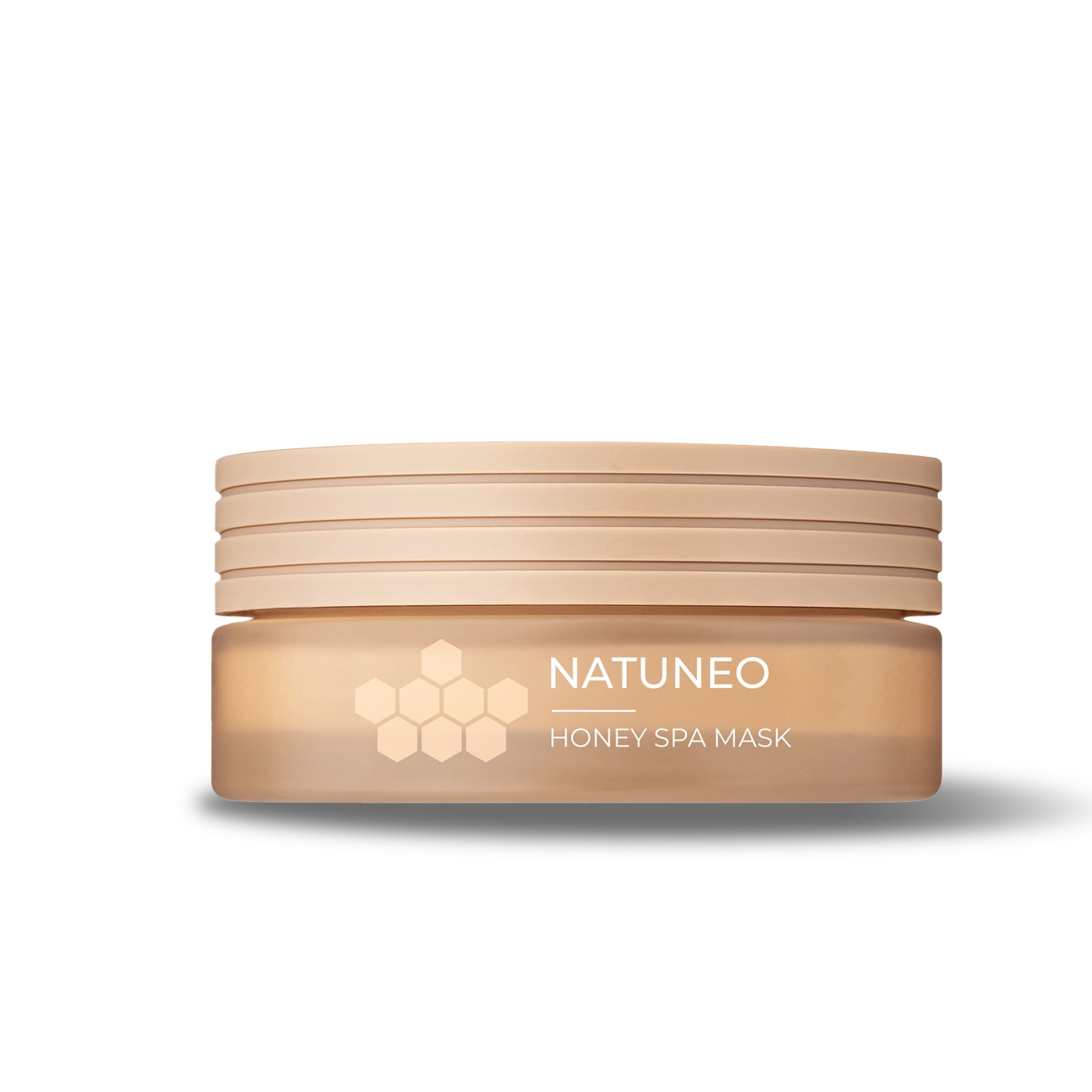 Honey Spa Mask NATUNEO Honey Spa Mask in beige-mattem Tiegel mit sechseckigem Wabenmotiv und Schraubdeckel