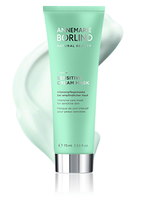 ANNEMARIE BÖRLIND Sensitive Cream Mask Intensivpflege für empfindliche Haut, 75 ml Tube vor Cremehintergrund