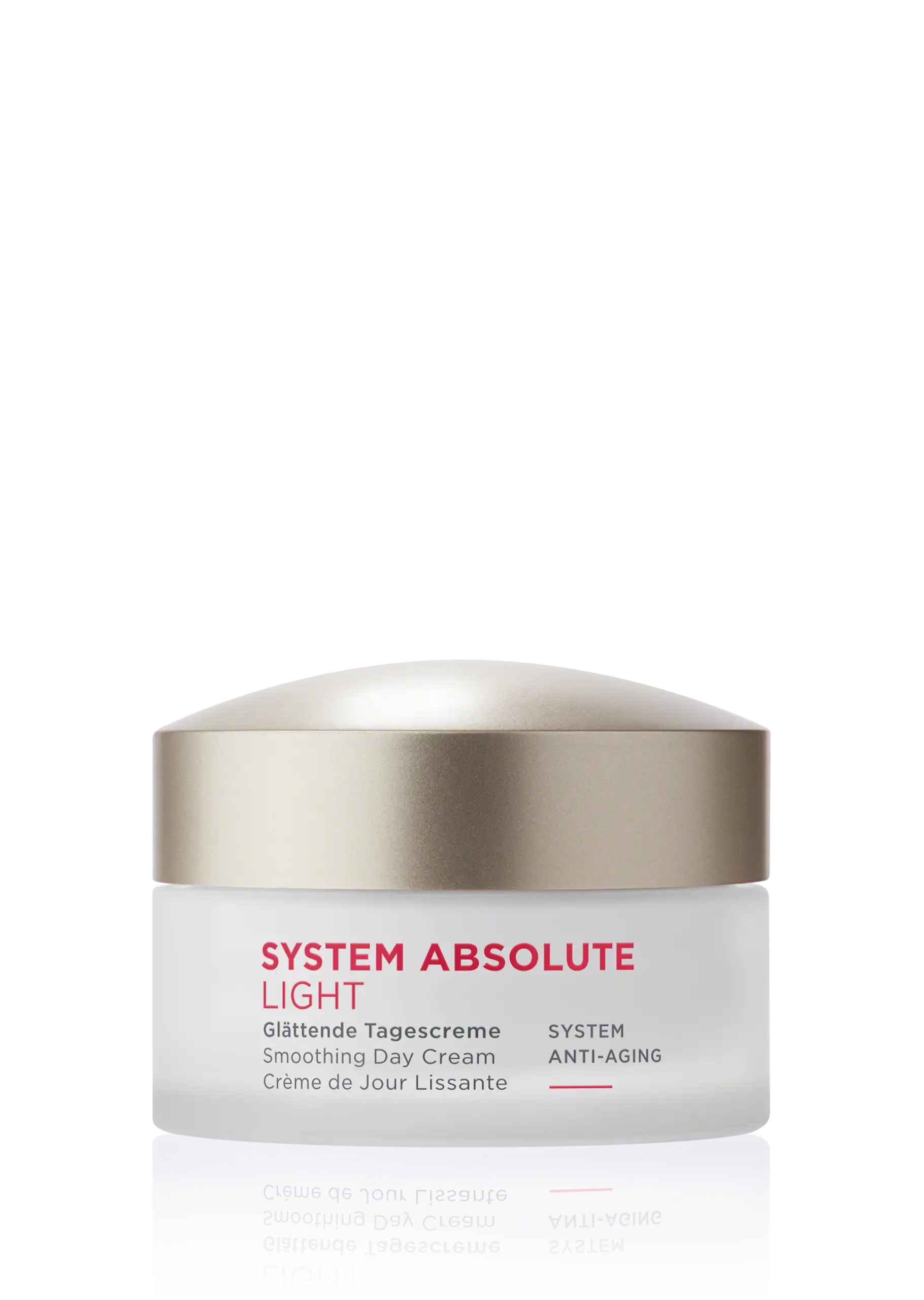 Smoothing Day Cream light SYSTEM ABSOLUTE LIGHT glättende Tagescreme im 50-ml-Tiegel mit goldfarbenem Deckel, Anti-Aging Pflege
