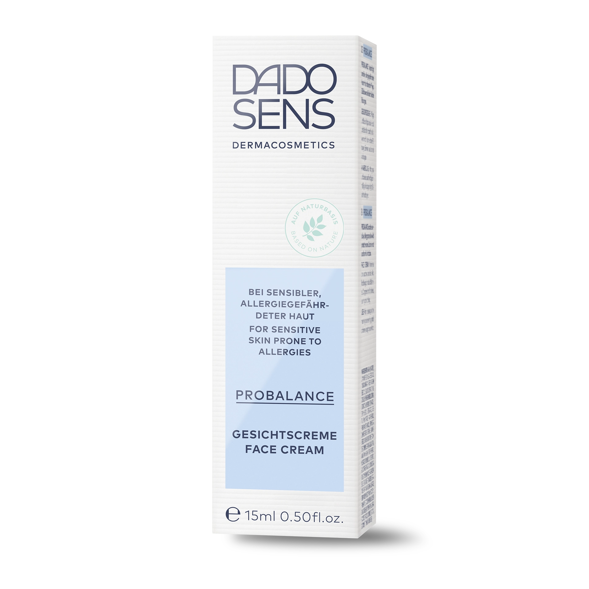 DADO SENS PROBALANCE Gesichtscreme für sensible, allergiegefähdete Haut, Reisegröße 15 ml