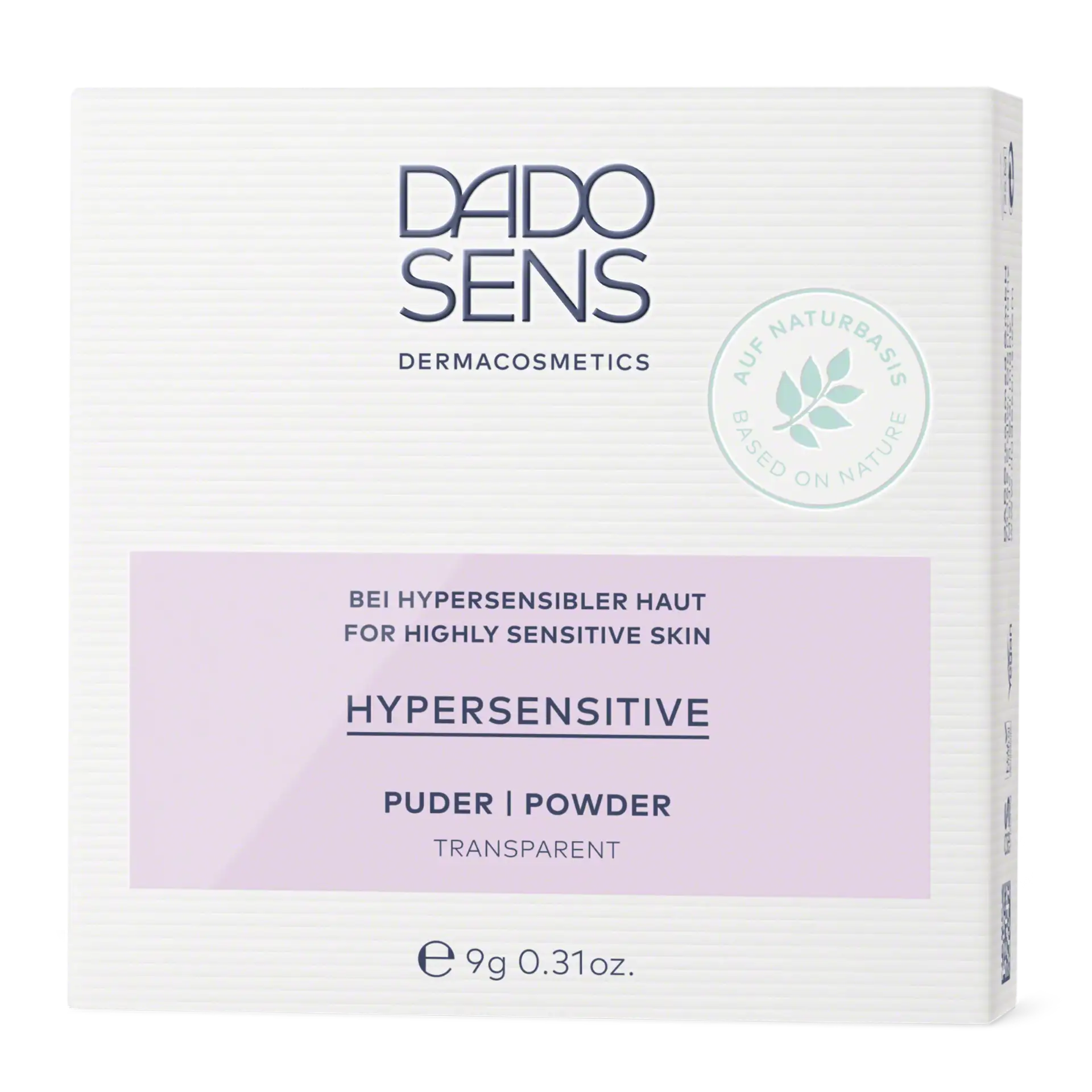 DADO SENS Hypersensitive Puder transparent 9g für hochsensible Haut, Naturbasis, Faltschachtel