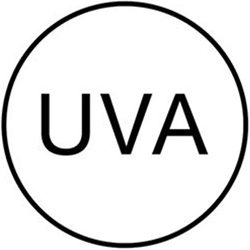 Sonnenschutzmittel Rundes UVA-Logo: Kennzeichnung für geprüften UVA-Schutz gemäß EU-Empfehlung.