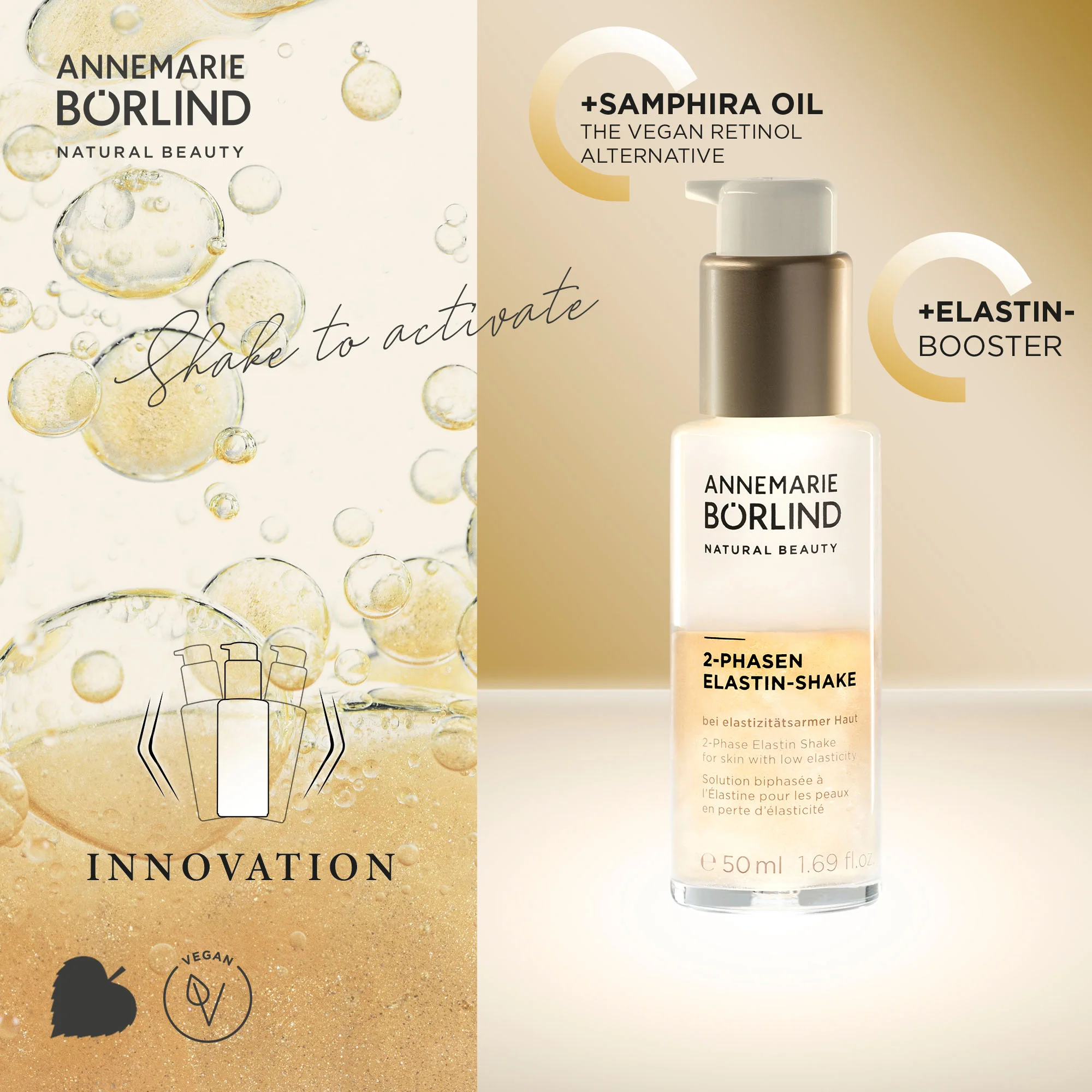 ANNEMARIE BÖRLIND 2-Phasen Elastin-Shake mit Samphira Oil und Elastin-Booster für elastizitätsarme Haut