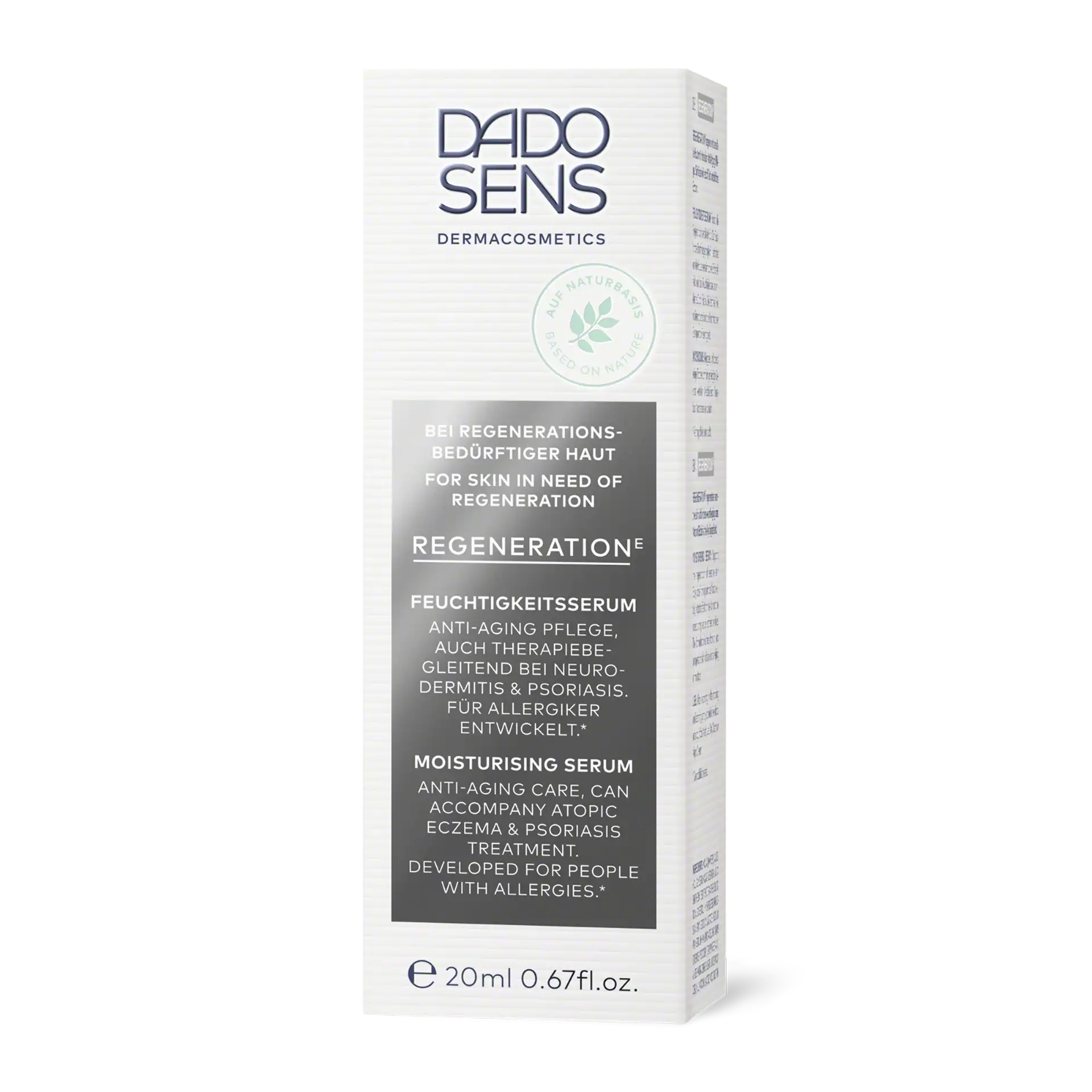 DADO SENS Regeneration E Feuchtigkeitsserum 20 ml für regenerationsbedürftige Haut, Anti-Aging Pflege